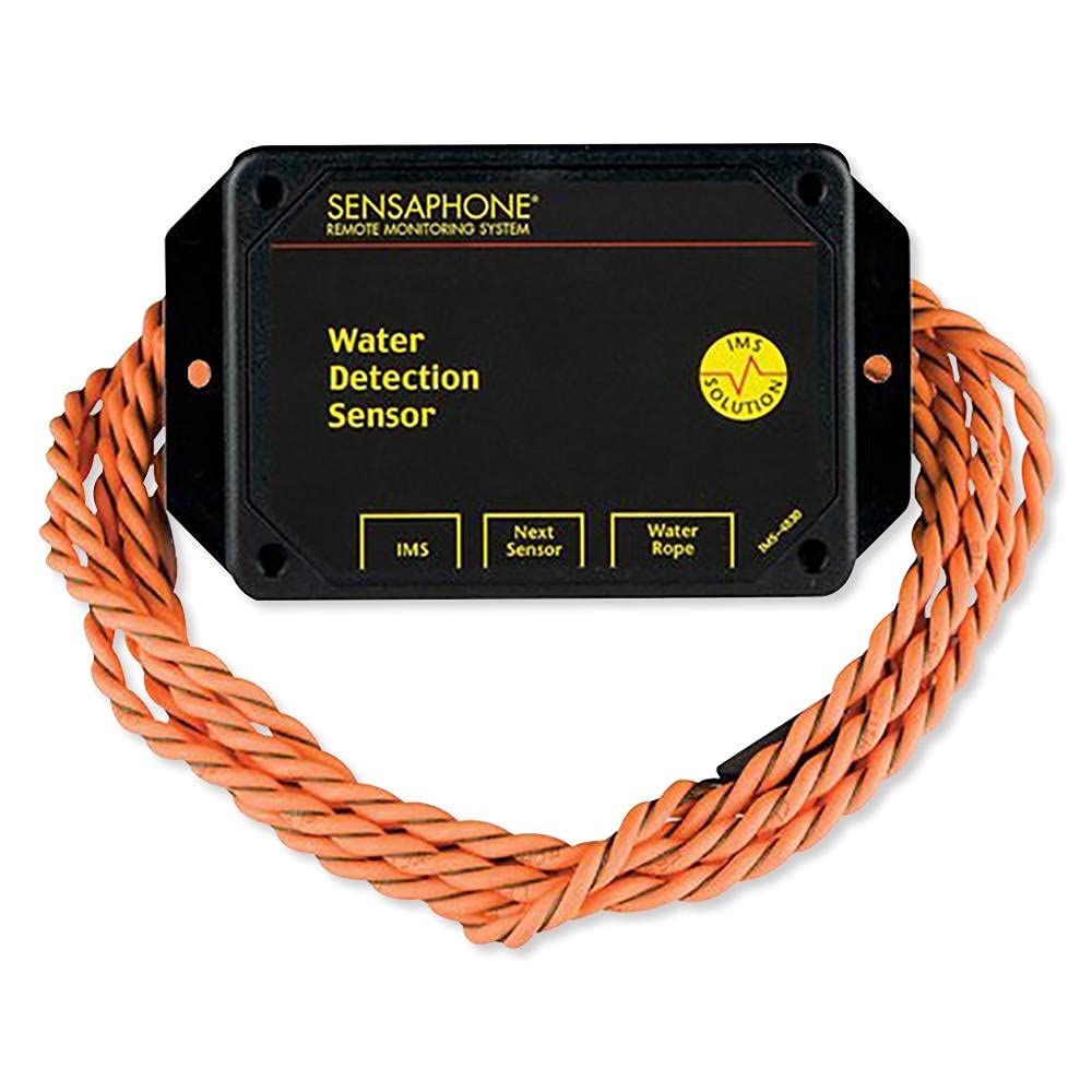 Sensaphone IMS-4830 Water Leak Detection Sensor with 10 Ft. Water Rope - Flood Alert System for Home, Basement, and Commercial Use
