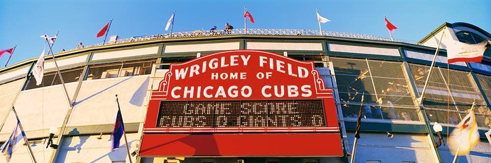 Peel & Stick Baseball Stadium Wall Decal - Wrigley Field Sign (36x12 Inches) | Easy DIY Home Decor for Sports Fans & Man Cave