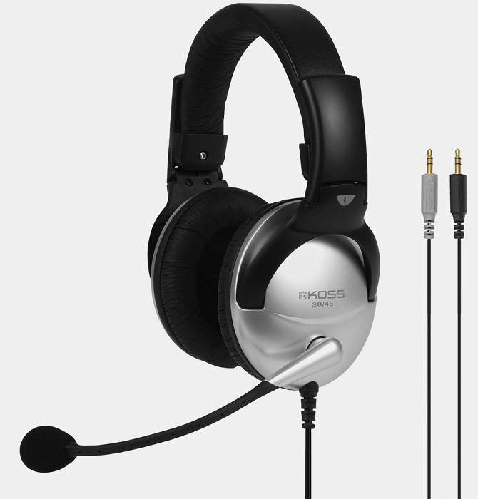 Koss SB45 Gaming Headset with Microphone - Stereo Sound for PC, PS4, Xbox & Mobile - Comfortable Over-Ear Headphones for Online Gaming, Chatting & Music Listening