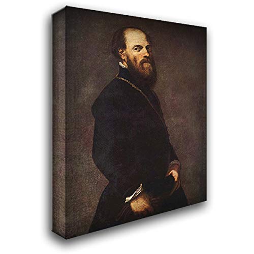 Tintoretto 20x24 Gallery Wrapped Canvas Art - Gold Chain Portrait Painting for Living Room & Office Wall Decor