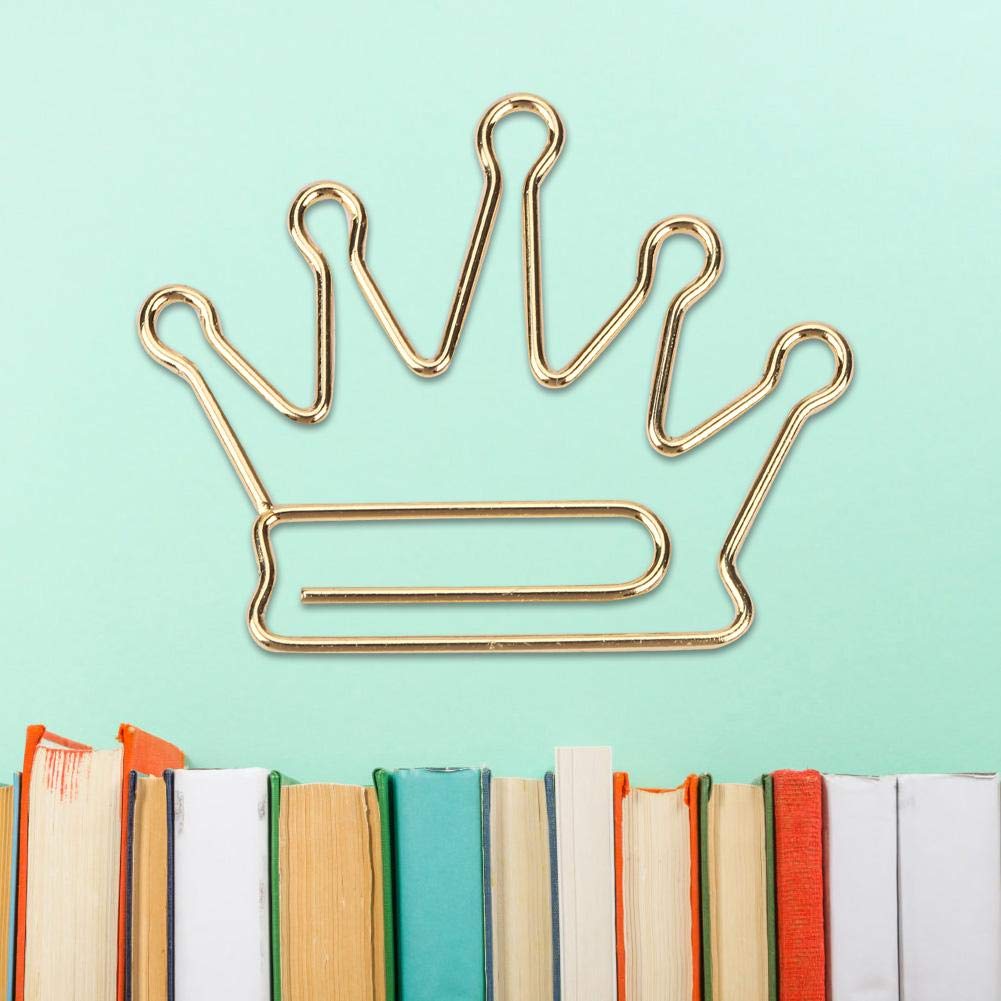 10Pcs Crown Shape Metal Paper Clips - Gold & Silver Bookmark Clips for Office, School, Scrapbooking - Document Organizer, Page Markers for Notebooks, Planners, and Journals