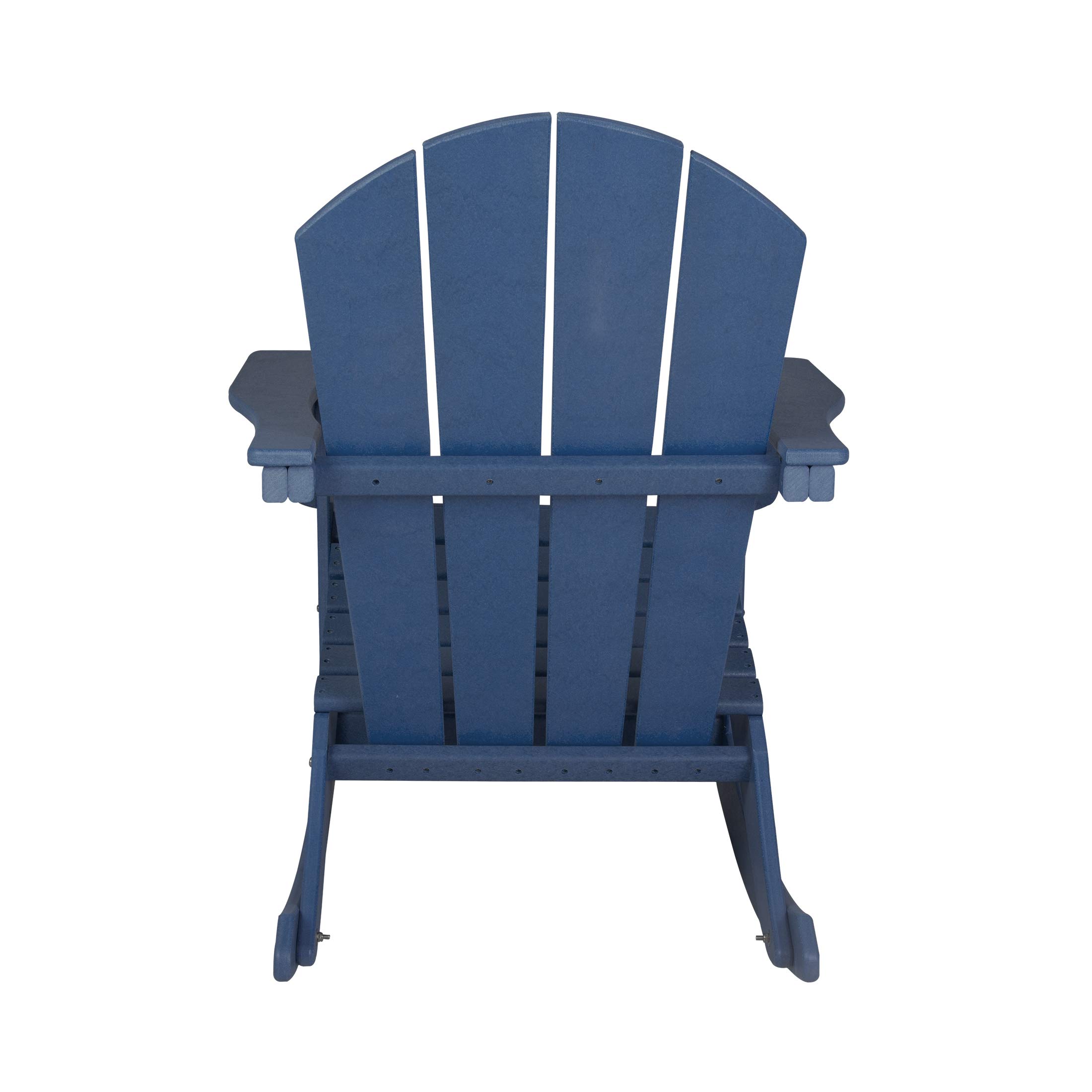 WO Home Furniture 4-Piece Patio Rocking Chair Set - Classic Outdoor HDPE Rockers with UV & Weather Resistance (Navy Blue) - Perfect for Porch, Garden, Deck & Backyard Relaxation