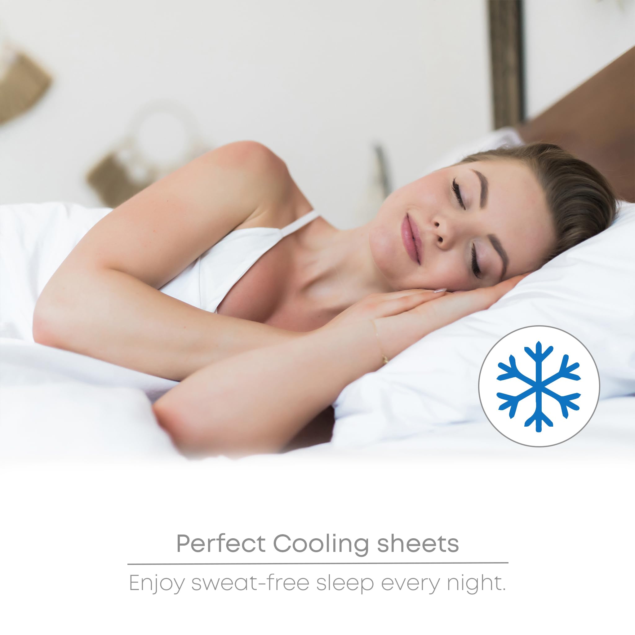Premium Cooling California King Flat Sheet - 100% Bamboo Rayon Bed Sheet, Ultra Soft & Breathable, Light Grey (Cal King) | Perfect for Hot Sleepers & Luxury Bedroom Decor