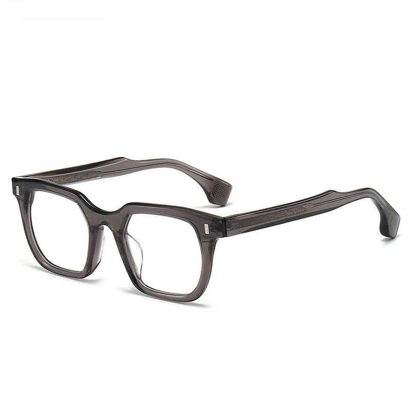Black Unisex Square Acetate Eyeglasses - Full Rim Thick Frame for Men & Women - Perfect for Reading, Work, and Fashion Accessories | Model 63475