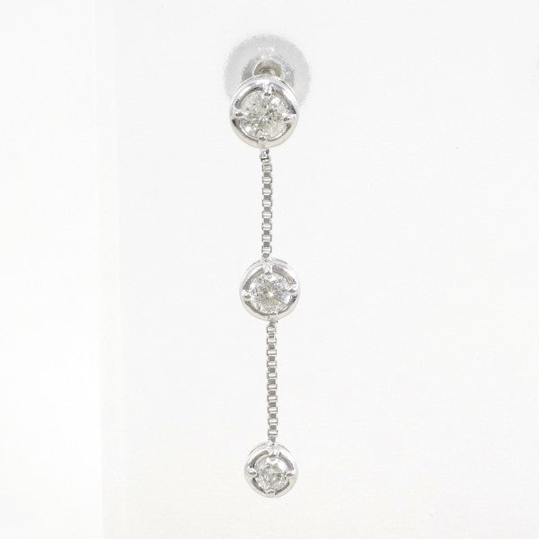 18K White Gold Single Diamond Earring 0.15ct - Elegant Solitaire Stud Earrings for Women, Perfect for Everyday Wear, Parties & Special Occasions