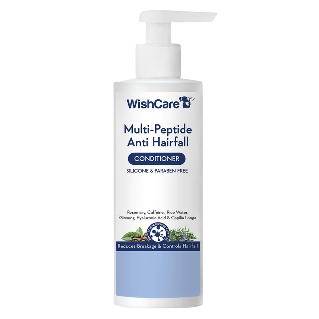 WishCare Multi Peptide Anti-Hair Loss Conditioner for Women & Men - Rice Water, Rosemary, Capilia Longa, Hyaluronic Acid & Caffeine Formula - 200ml Frizz Control Hair Treatment for Damaged & Dry Hair - Perfect for Daily Use & Hair Repair Routine