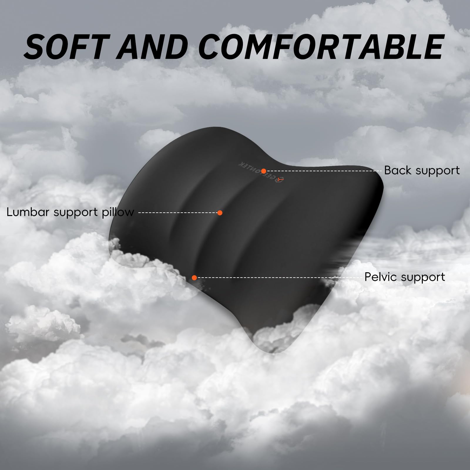 Ergonomic Car Seat Cushion with Memory Foam - 3-Piece Set with Neck Pillow & Lumbar Support for Sciatica & Tailbone Pain Relief - Perfect for Driving, Office Chairs & Wheelchairs - Black