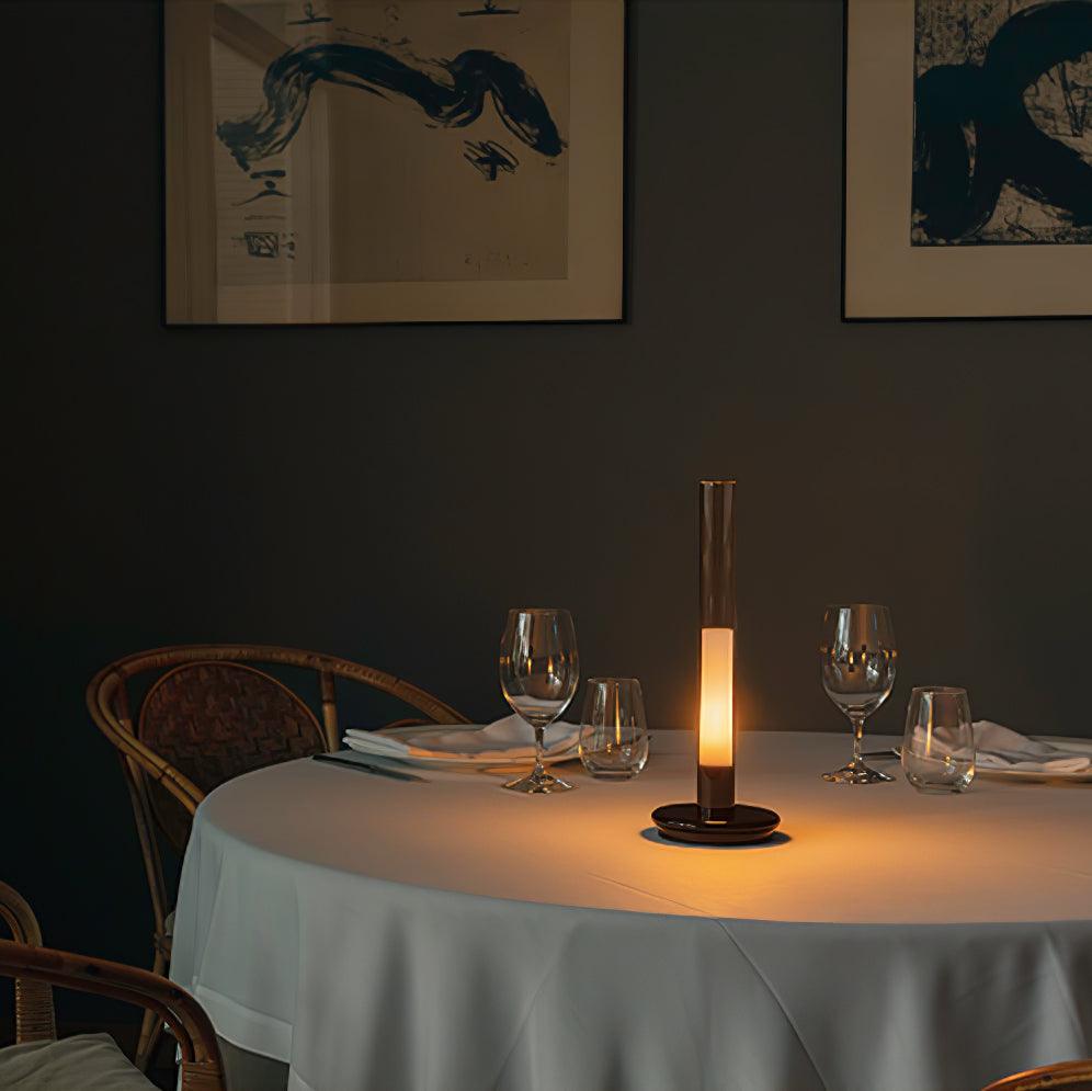 Rechargeable Column LED Table Lamp with Built-in Battery - Perfect for Bedroom, Living Room, and Office Lighting