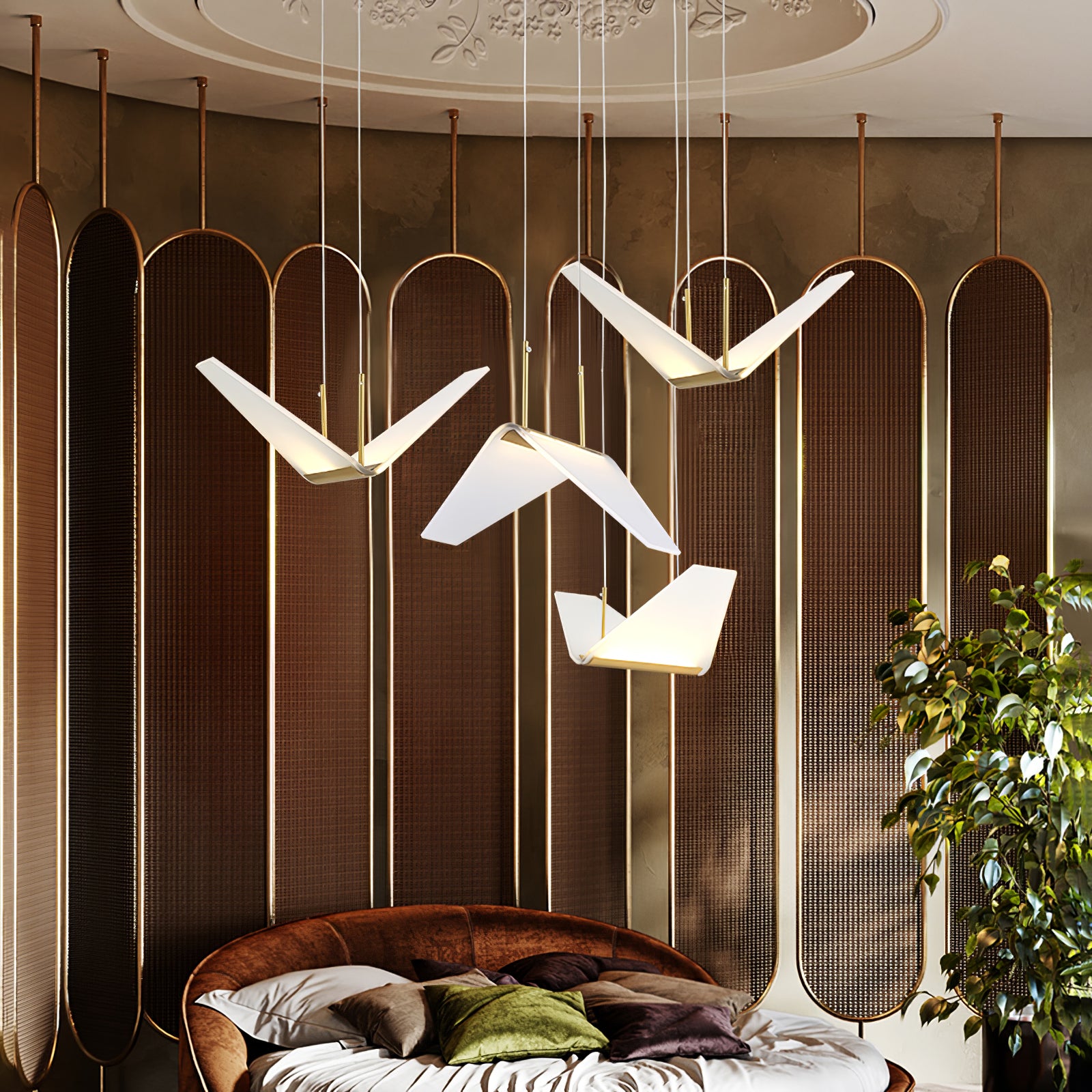 Modern Wing Pendant Light - Adjustable Hanging Chandelier for Kitchen Island, Dining Room & Bedroom - Sleek Scandinavian Design Ceiling Lamp