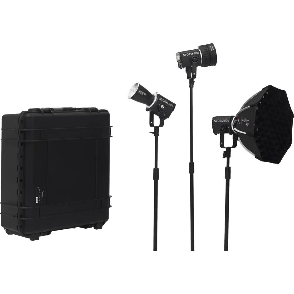 Aputure STORM 80c 3-Light RGB LED Kit - Professional Video Lighting for YouTube, Photography & Film Production | Perfect for Studio, Live Streaming & Content Creation
