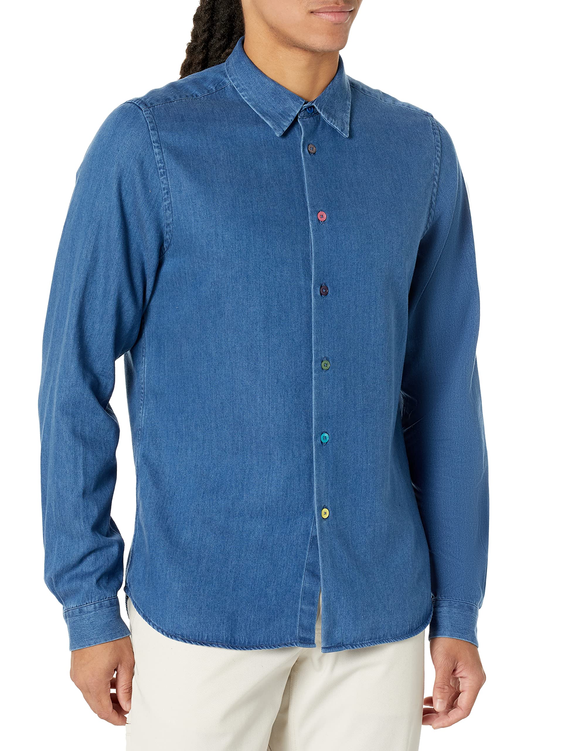Paul Smith Men's Long Sleeve Tailored Fit Dress Shirt - Premium Slim Fit Formal Business Shirt for Office, Wedding & Special Occasions