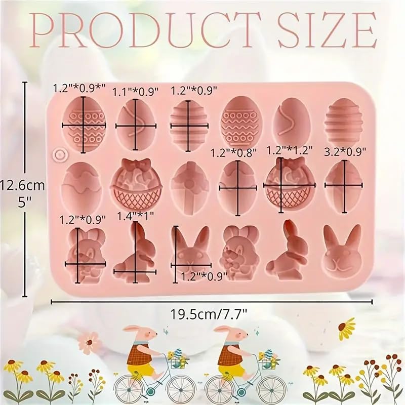 LEGACYCART 18 Cavity Easter Mold Set - Egg, Bunny, Basket & Duck Shapes | BPA-Free, Non-Toxic Silicone Baking Molds for Chocolate, Candy, Ice, Pudding & Cake Decorating | Perfect for Easter Parties, DIY Treats & Holiday Baking