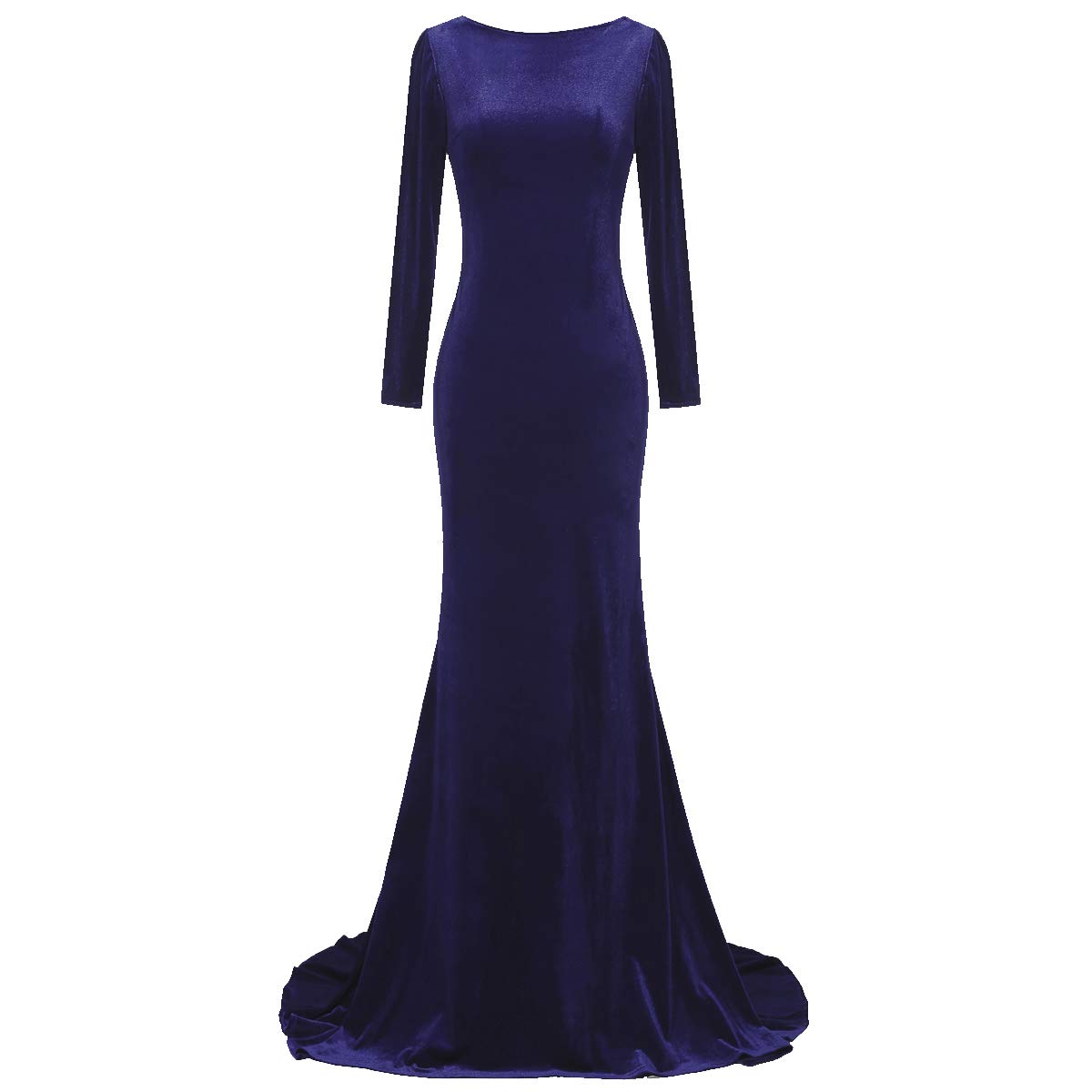 Elegant Court Train Velvet Prom Dress - Long Formal Evening Gown with Backless Design | Perfect for Homecoming, Cocktail Parties, and Special Occasions | TTYBridal EV014