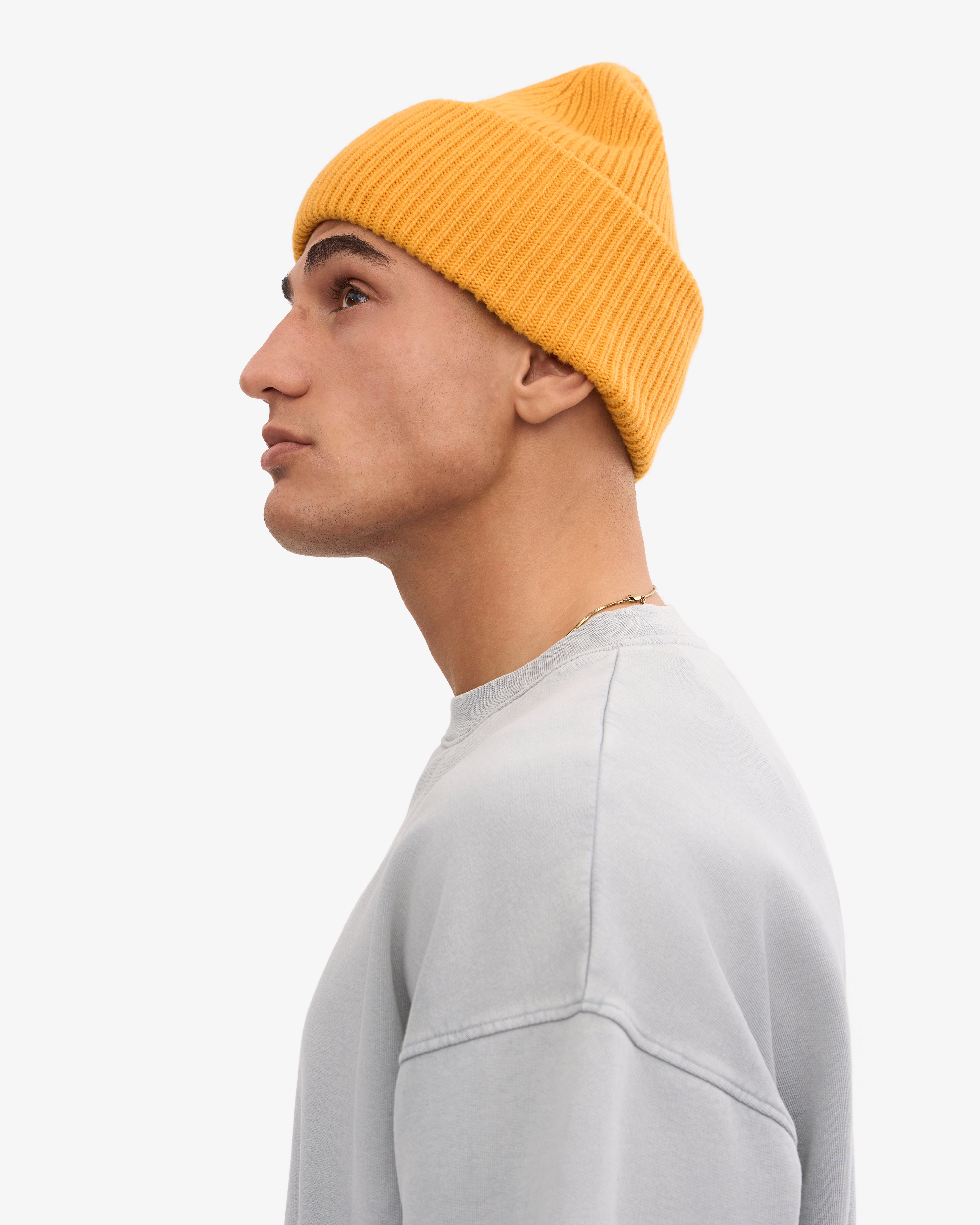 Premium Merino Wool Beanie - Soft & Warm Winter Hat for Men & Women - Burned Yellow - Perfect for Skiing, Hiking & Outdoor Activities