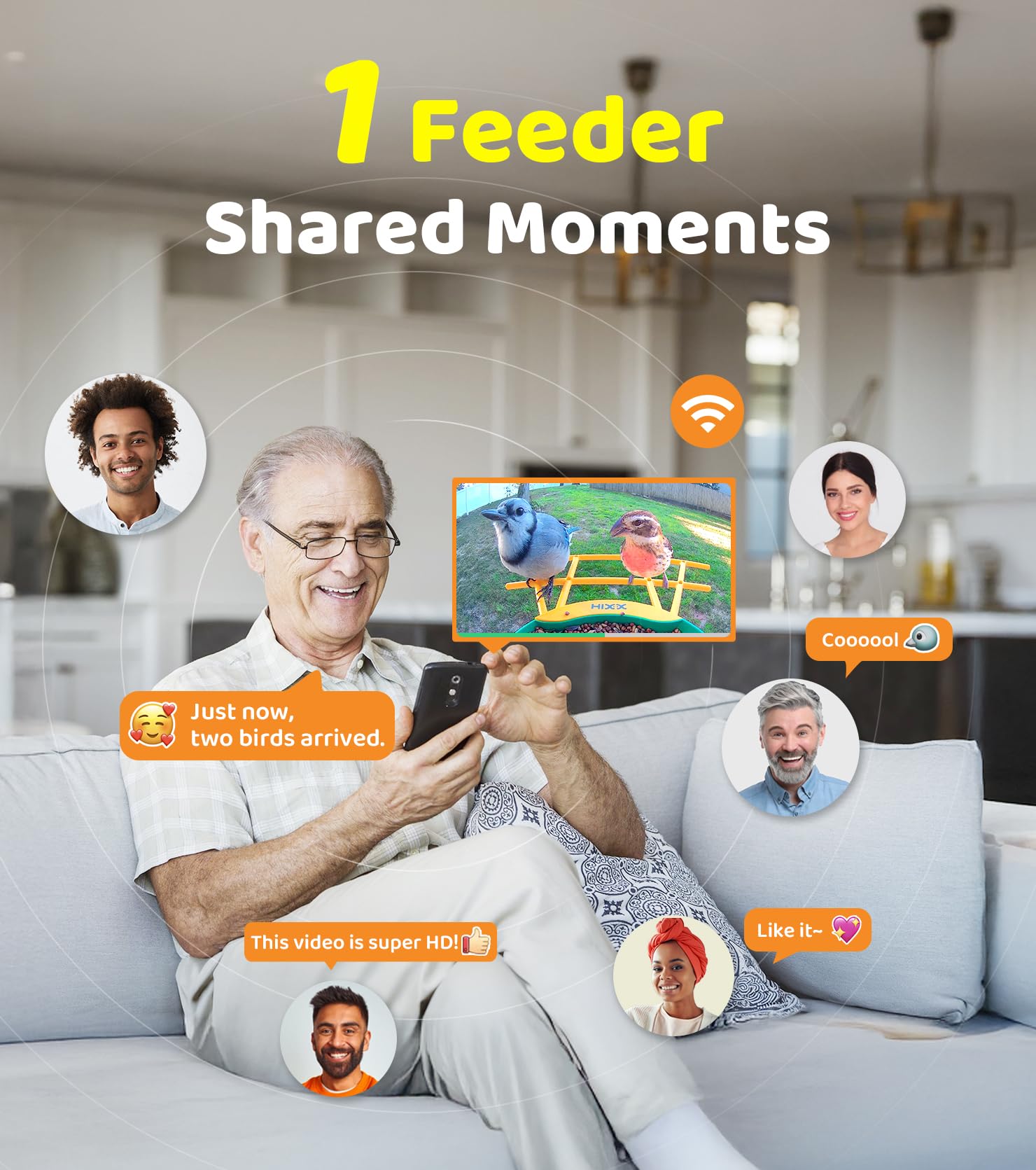 HIXX Smart Bird Feeder with Camera - Solar Powered Wildlife Camera with AI Bird Identification, Auto Video Recording & Instant Alerts | Perfect for Backyard Birdwatching, Nature Lovers & Unique Gift Ideas