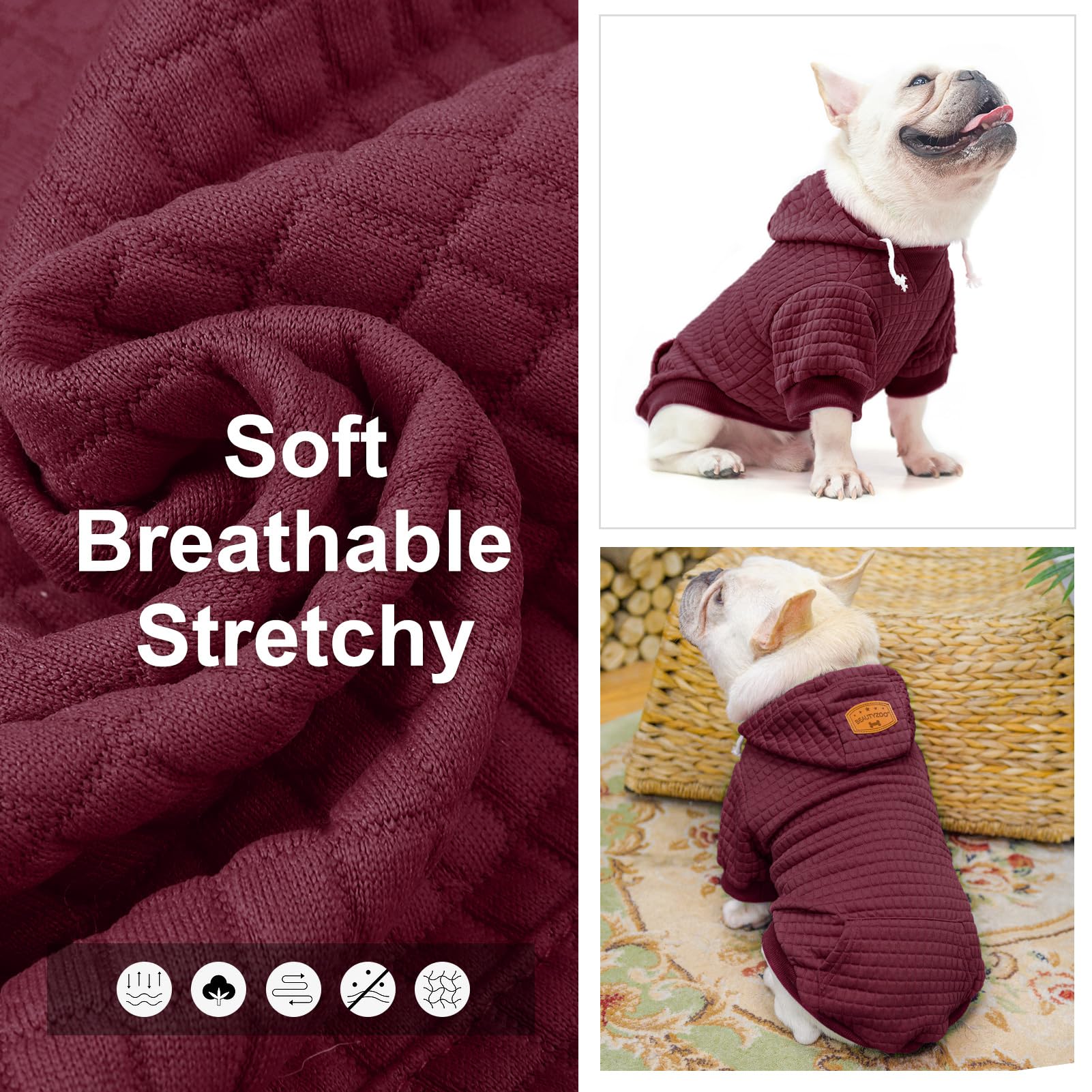 BEAUTYZOO Dog Hoodie for Small Medium Large Dogs - Warm Winter Fall Dog Sweater with Pocket for Puppies, Bulldogs, Pitbulls & Cats - Cozy Pet Clothing for Boys & Girls (Ideal for Outdoor Walks & Indoor Comfort)