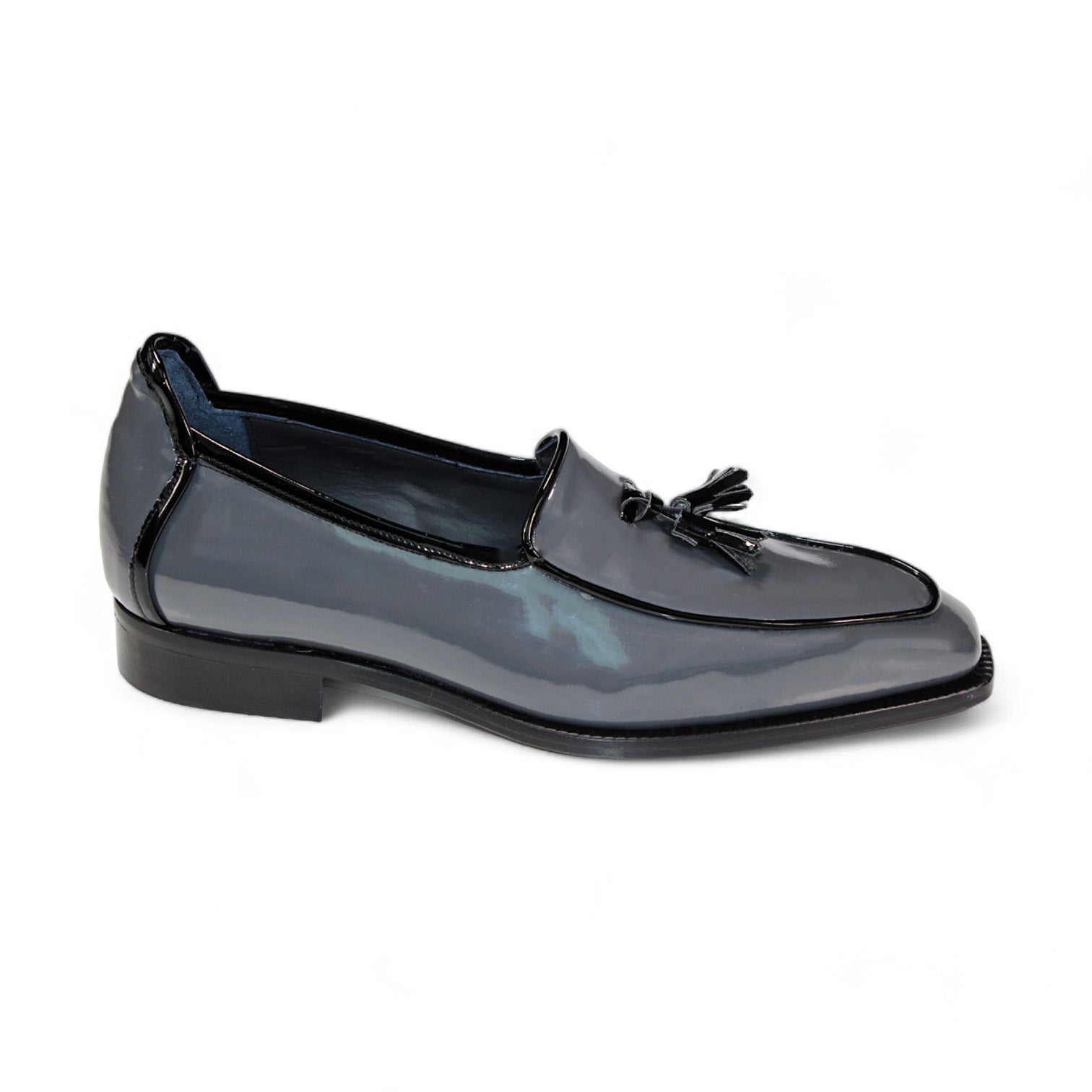 Duca Di Matiste Fano Men's Leather Dress Shoes - Grey & Black Oxfords for Business, Wedding & Formal Occasions