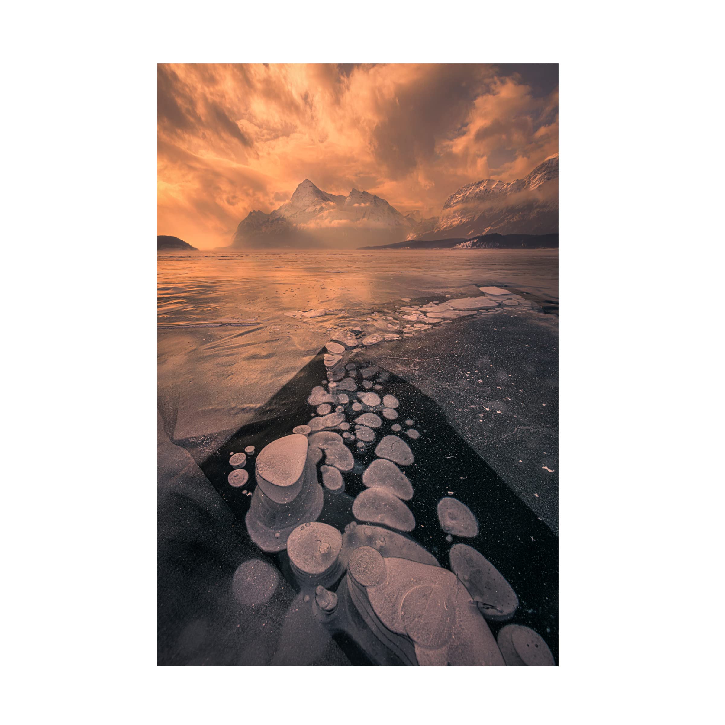 Trademark Fine Art 'Ice Meets Fire' Canvas Wall Art by James S Chia - Modern Home Decor for Living Room, Bedroom & Office