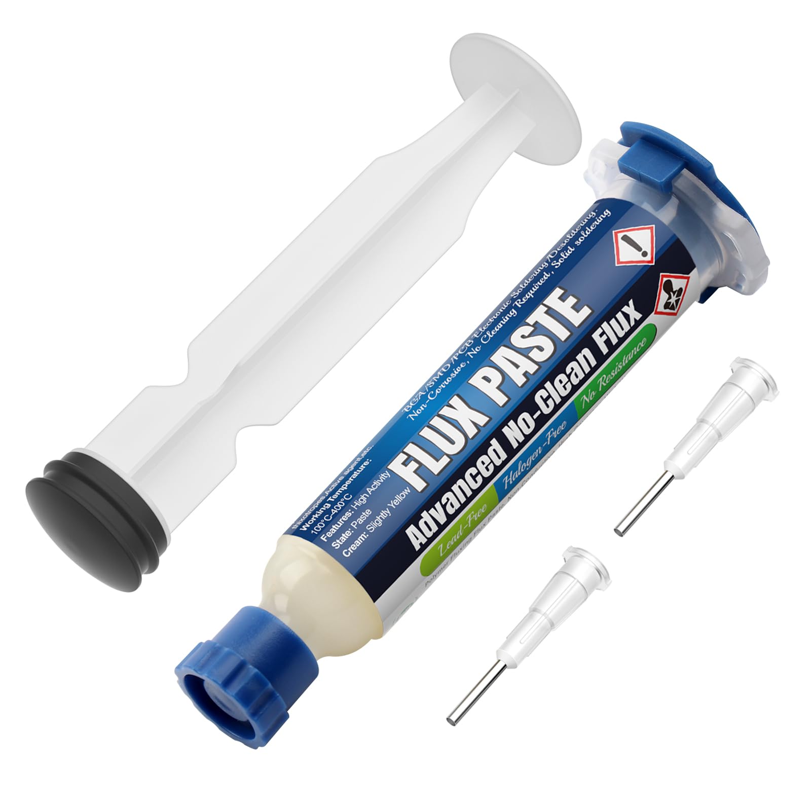 BEEYUIHF SMD Electronic Flux, Rosin Soldering Paste Flux, 10mL Syringe No Clean Flux Paste, Acid-Free Halogen-Free for PCB Repair and Electronics Soldering (1 Pack) #8391 - Ideal for Circuit Board Assembly, DIY Electronics Projects, and Professional Soldering Work