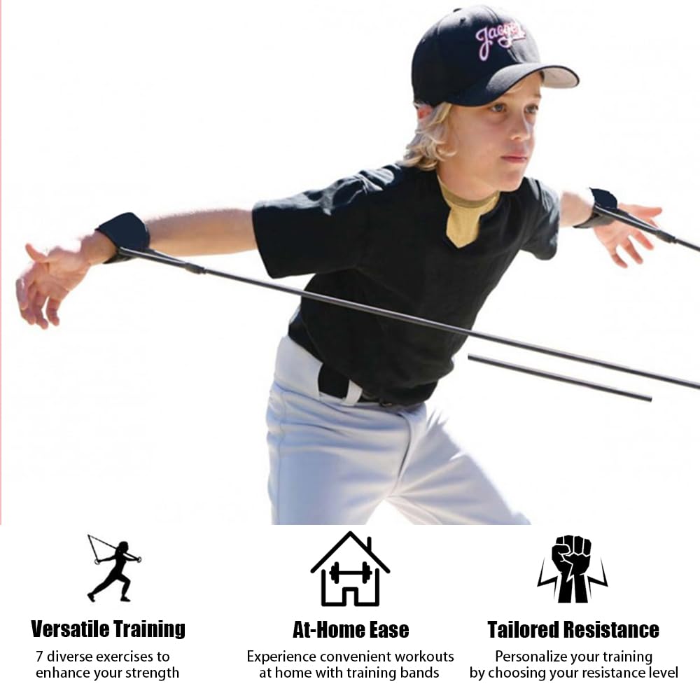 Baseball & Softball Resistance Training Bands - Pitching Arm Trainer for Strength & Warm Up | Baseball Training Equipment for Throwing & Stretching | Perfect for Pitchers, Coaches & Athletes