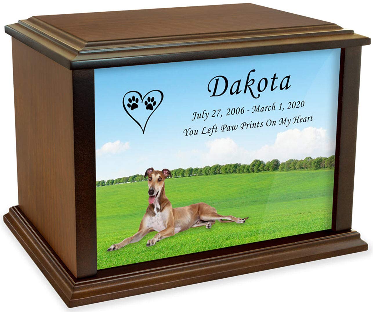 Custom Greyhound Dog Cremation Urn for Ashes - Personalized Pet Memorial Urn - Medium Size (Up to 100 lbs) - Perfect for Home Memorials & Pet Loss Remembrance