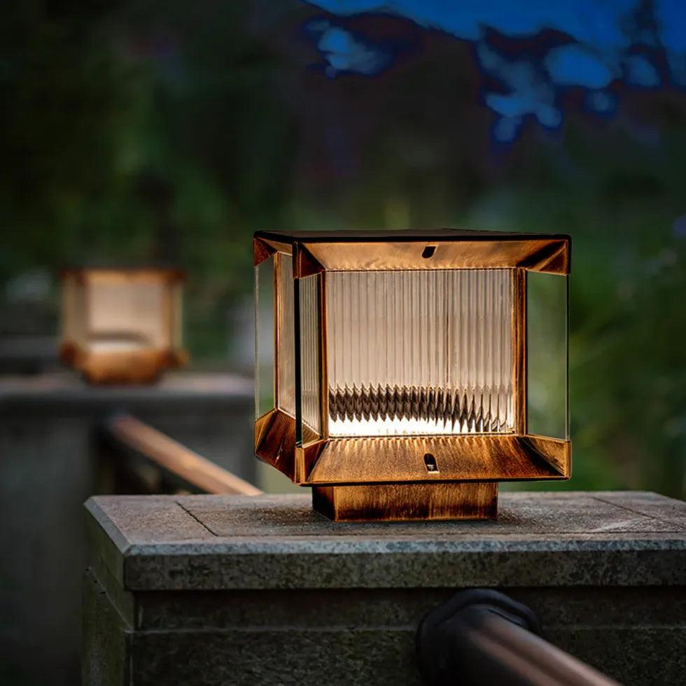 Solar Powered Outdoor Square Pillar Lights - Waterproof LED Landscape Lighting for Garden, Pathway, and Driveway - Energy Efficient & Weather Resistant