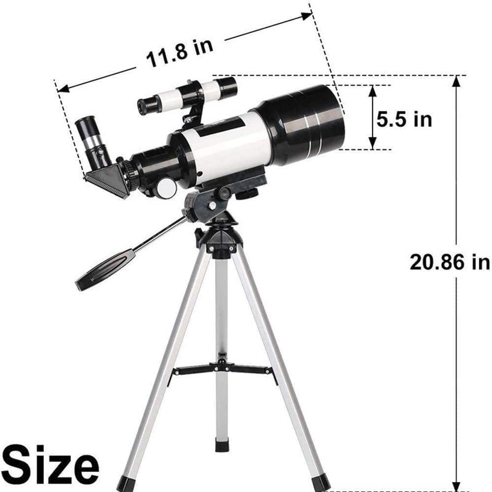 **70mm Aperture 300mm High Magnification Astronomical Refractor Telescope for Kids & Beginners - Portable Travel Telescope with Tripod for Stargazing, Bird Watching & Outdoor Adventures**