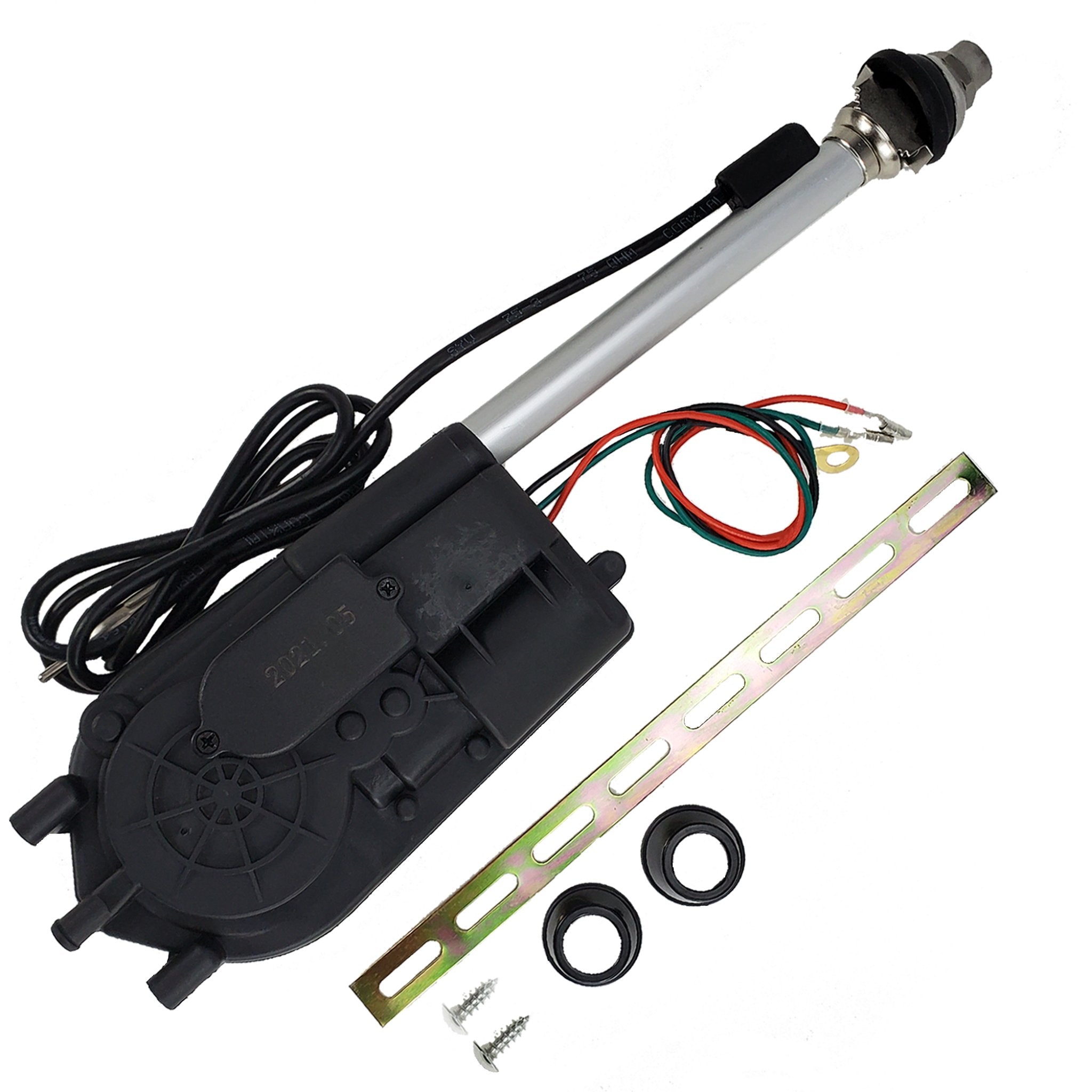 1901-1907 Oldsmobile Curved Dash AM/FM Radio Power Antenna Kit - 12V Electric Automatic Stainless Steel Mast - Perfect for Classic Car Restoration & Vintage Auto Shows