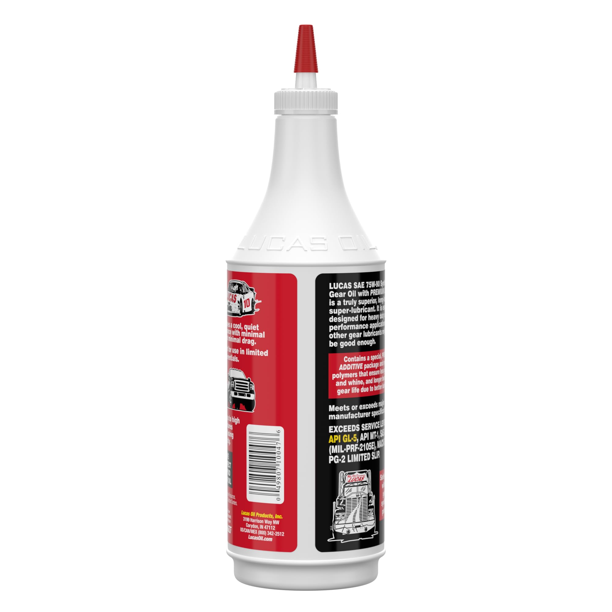 Lucas Oil 10047 SAE 75W-90 Synthetic Gear Oil & Transmission Fluid - High Performance Differential Lubricant for Cars, Trucks & SUVs - 1 Quart Bottle - Ideal for Off-Roading, Towing & Extreme Temperature Conditions