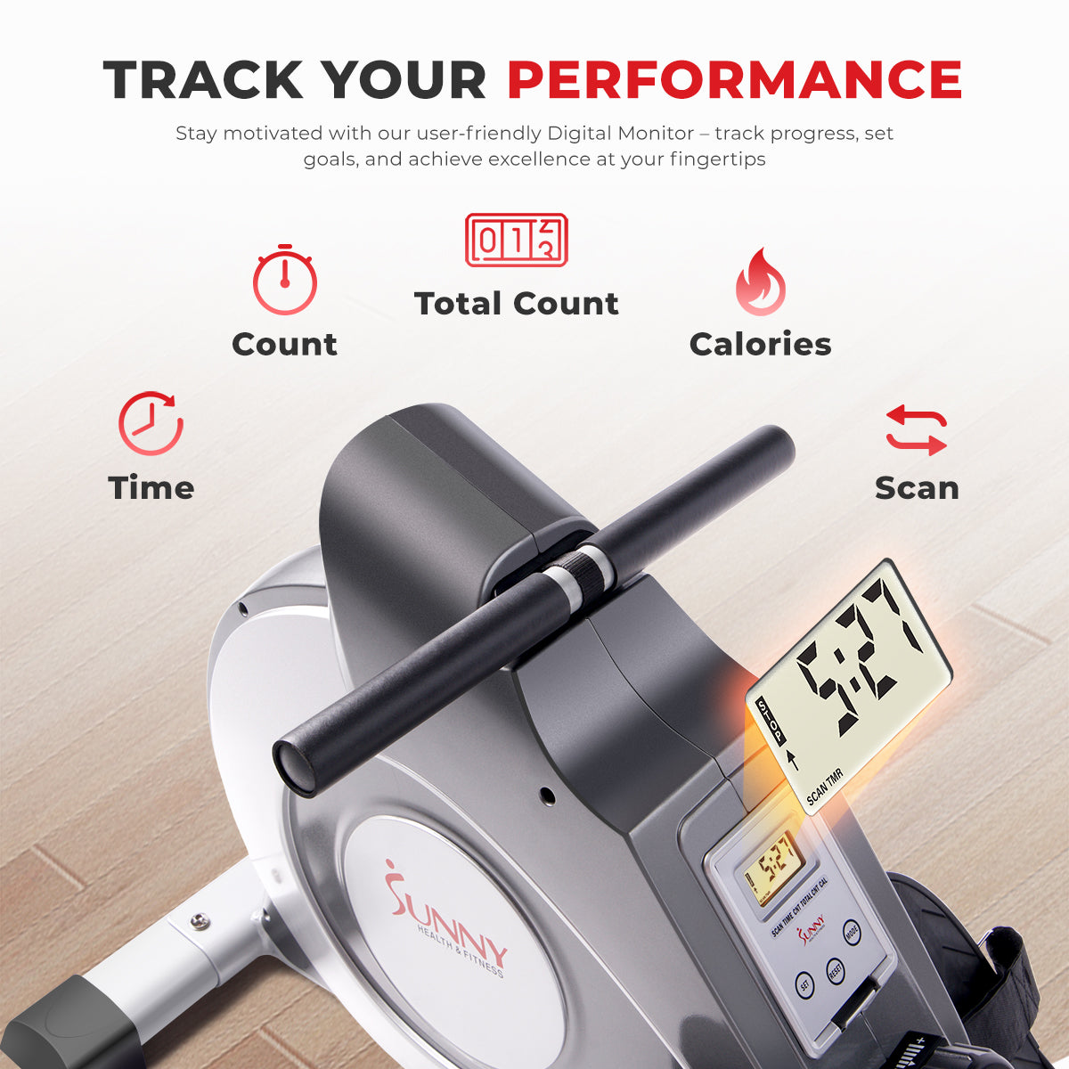 Magnetic Rowing Machine with LCD Monitor - Foldable Home Exercise Equipment for Full Body Workout | Perfect for Cardio Training & Indoor Fitness