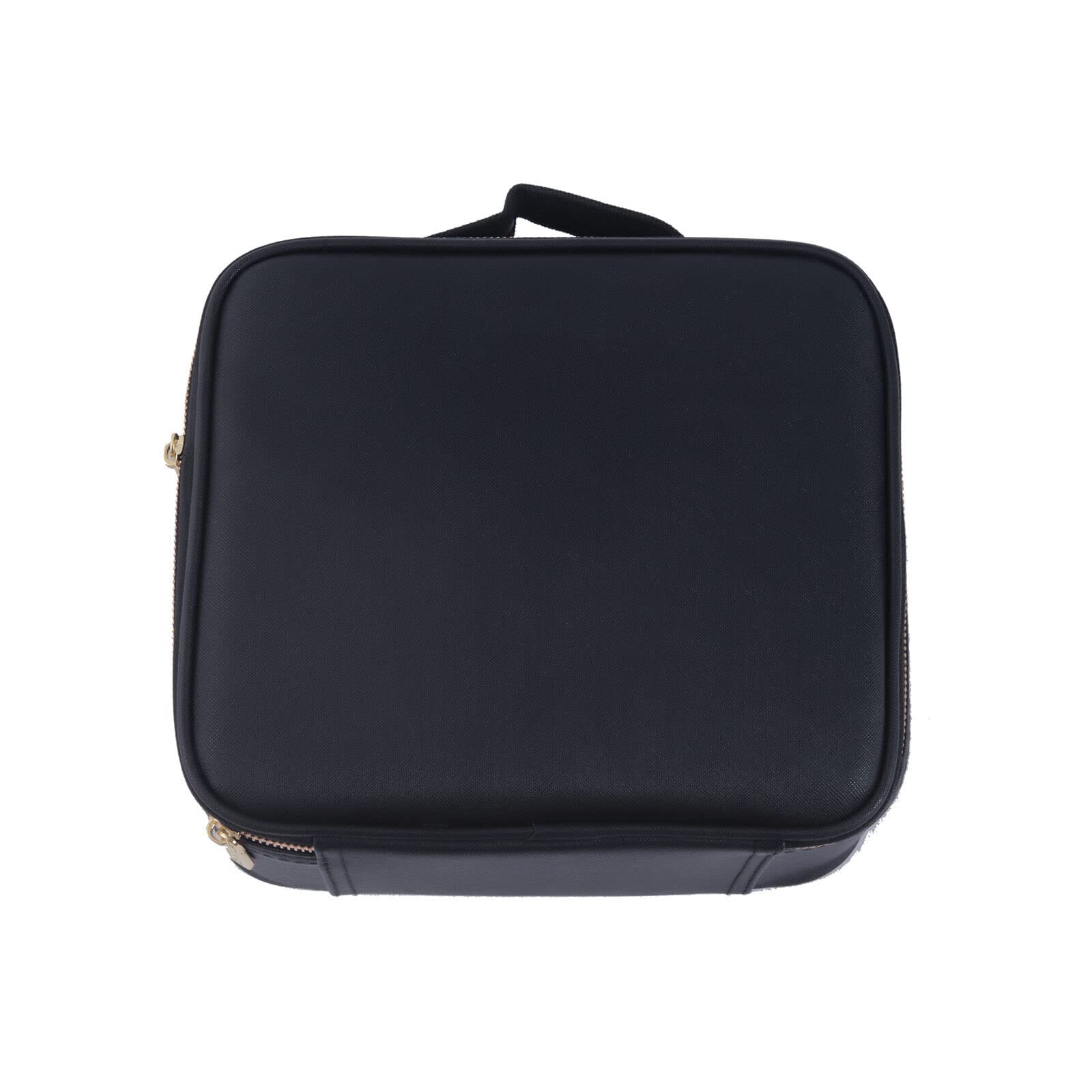 Professional Travel Cosmetic Bag with Mirror & Brush Storage - Portable Makeup Train Case for Cosmetologists, Crafters & Makeup Tools Organization (Black) | Perfect for Travel, Salon Use & Daily Makeup Storage