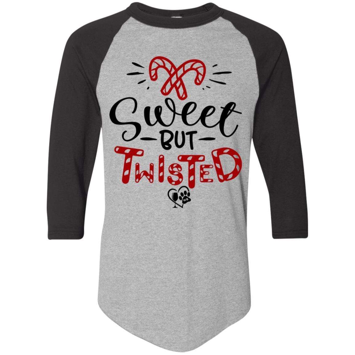 Sweet But Twisted Colorblock Raglan Jersey - Women's Long Sleeve Baseball Tee for Christmas & Holiday Parties - Cozy Casual Pullover for Festive Gatherings & Winter Outfits