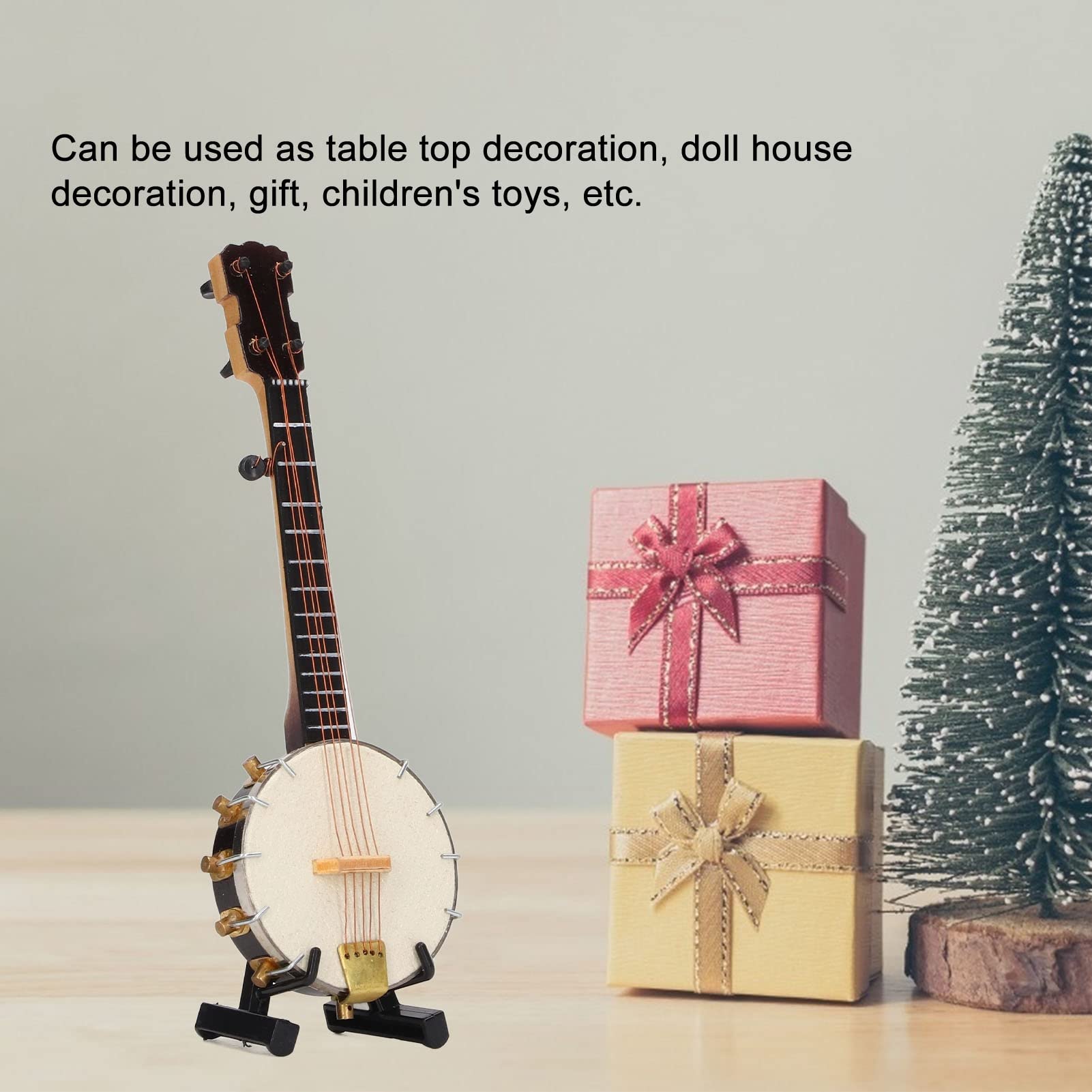 Mini Banjo Toys - Handcrafted Basswood Miniature Banjo Model with Smooth Finish | Perfect for Kids' Music Education, Home Decor & Collectibles