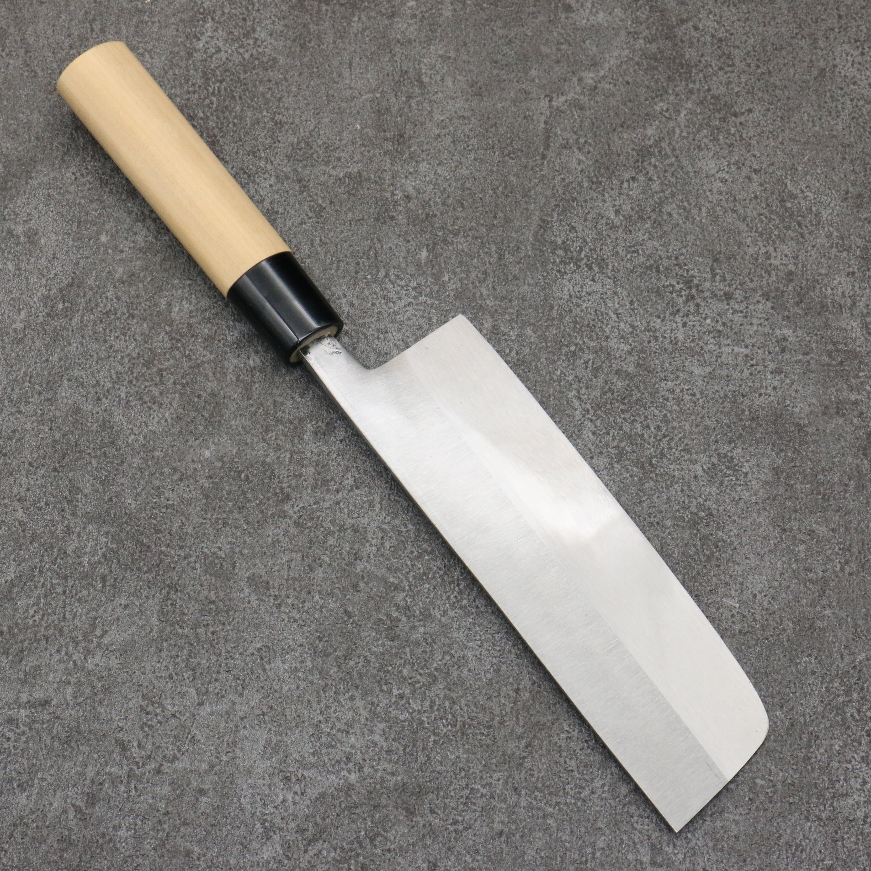 Premium Nakaniida White Steel No.2 Japanese Nakiri Knife 165mm - Mirror Polished Blade with Magnolia Wood Handle - Perfect for Vegetable Chopping, Slicing & Precision Kitchen Tasks