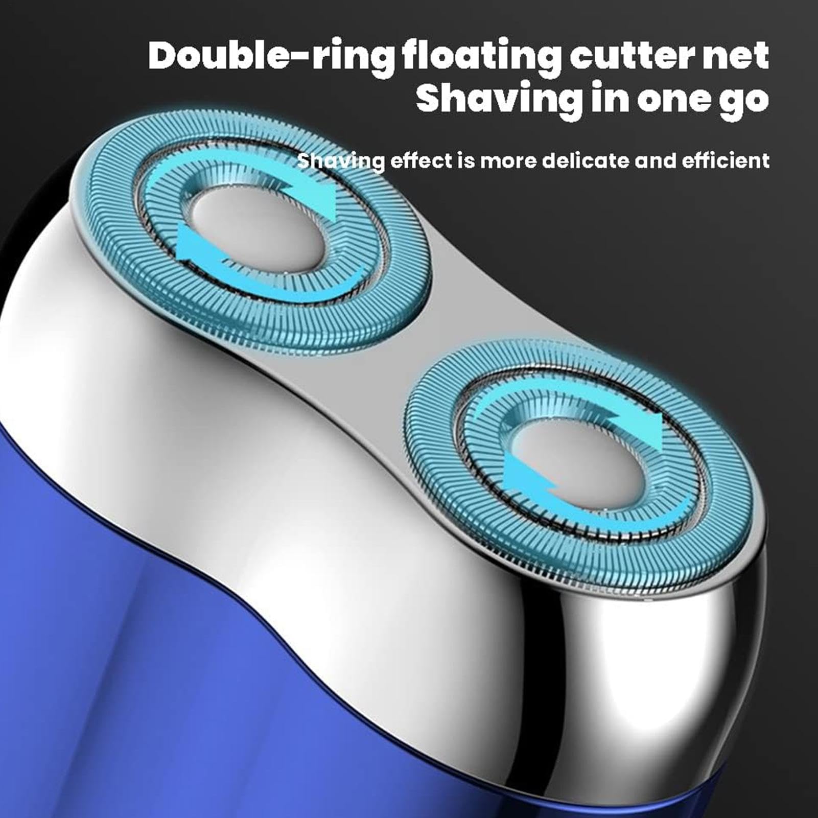 2024 Waterproof Rechargeable Electric Shaver for Men - Dual Rotary Head Wet/Dry Shaver with Powerful Motor | Portable Travel Shaver for Face & Body Grooming | Perfect for Home, Gym & Business Trips