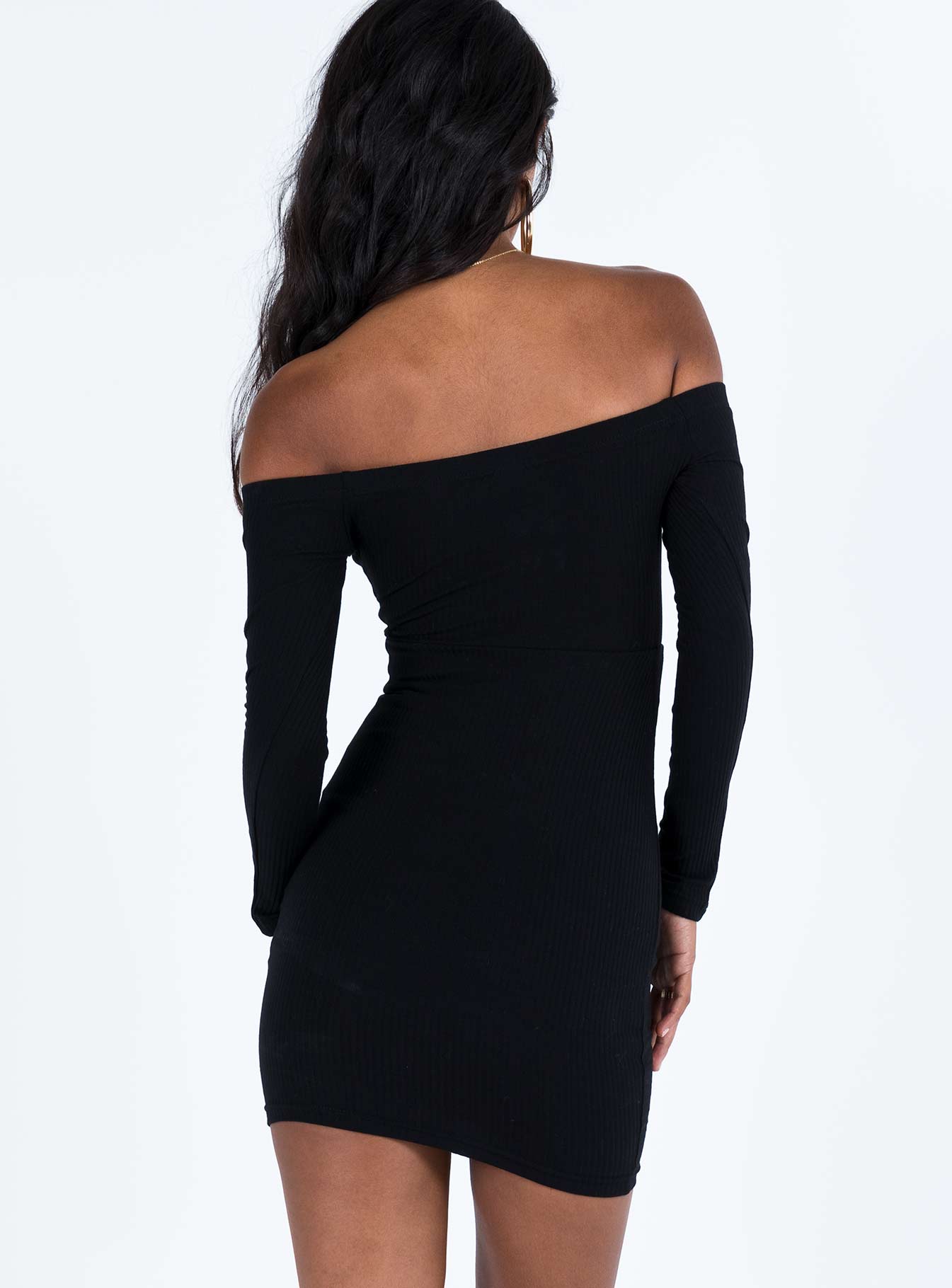 Bovey Women's Long Sleeve Mini Dress - Black Slim Fit Party Cocktail Dress for Night Out, Date Night & Special Occasions