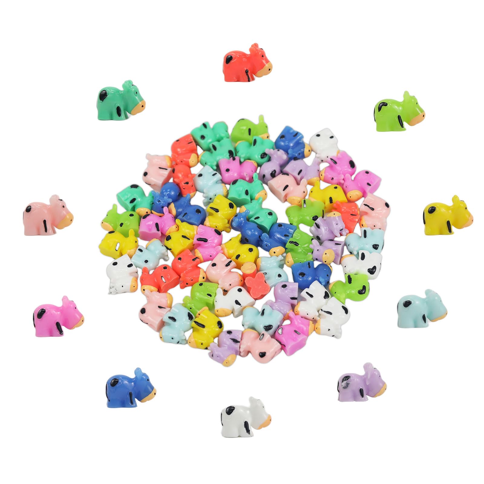 60 Pcs Miniature Resin Cow Figurines - Small Decorative Animal Statues for Dollhouse, Garden Decor, Fairy Gardens & Party Favors | Cute Mini Cow Gifts for Collectors & Home Decor