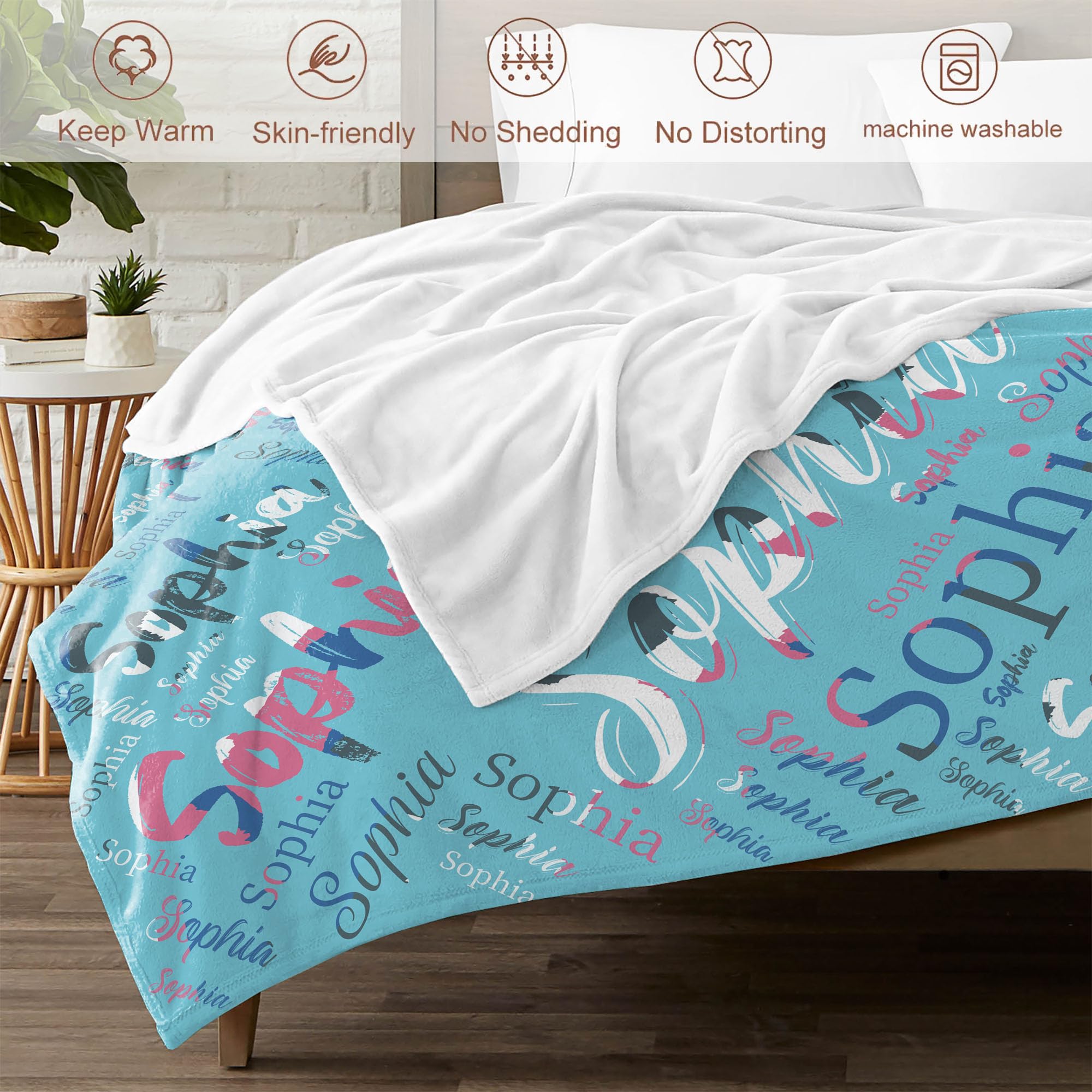 Custom Baby Blanket with Name - Personalized Throw Blankets for Girls, Boys & Newborns | Soft Baby Gift for Birthday, Christmas & Nursery | Perfect for Cuddling, Swaddling & Photo Props