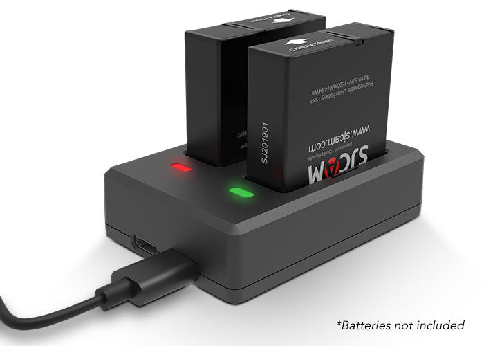 Dual Slot Battery Charger for SJCAM SJ10 Action Camera - Fast Charging for 2 Batteries | Perfect for Travel, Outdoor Adventures & Vlogging