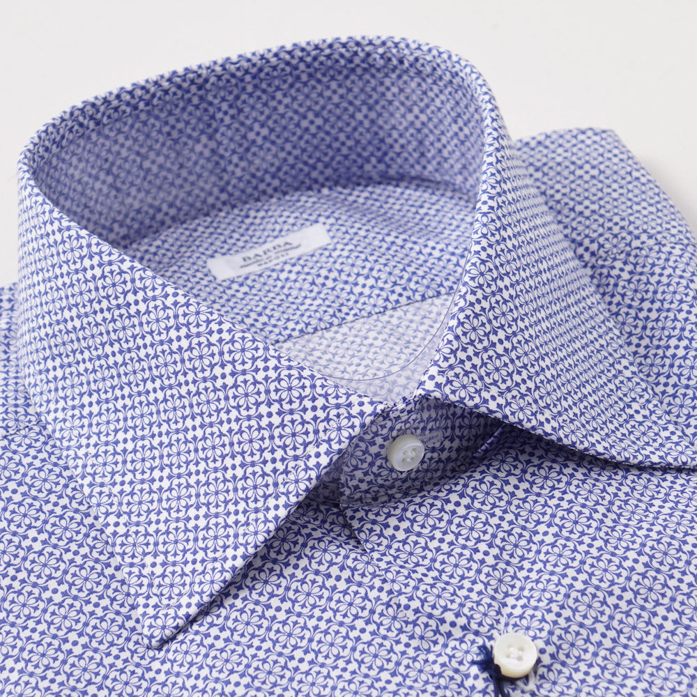 Men's Navy Blue Floral Print Cotton Shirt - Breathable Casual Button Down Shirt for Summer, Beach & Outdoor Activities