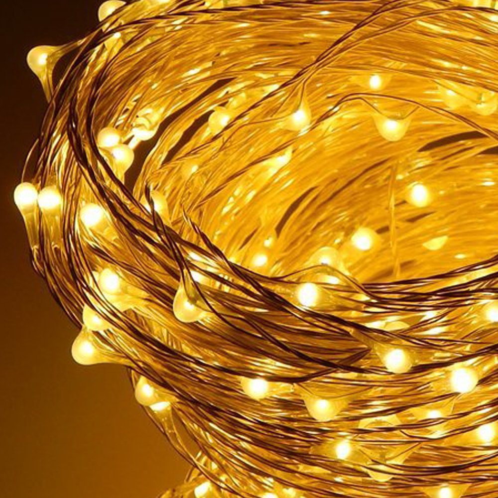 500 LED Starry Fairy Lights - 165ft (50M) Silver Coated Copper Wire String Lights with 12V Power Adapter & Remote Control (Warm White) - Perfect for Bedroom, Wedding, Party, Garden & Outdoor Decoration