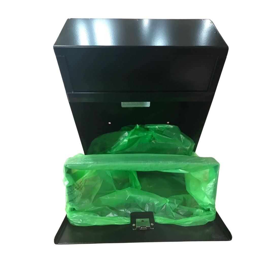 TD9200bk Sanitary Napkin Disposal Bin with Refill Liners - Wall-Mounted Feminine Hygiene Waste Container for Restrooms, Bathrooms & Public Washrooms