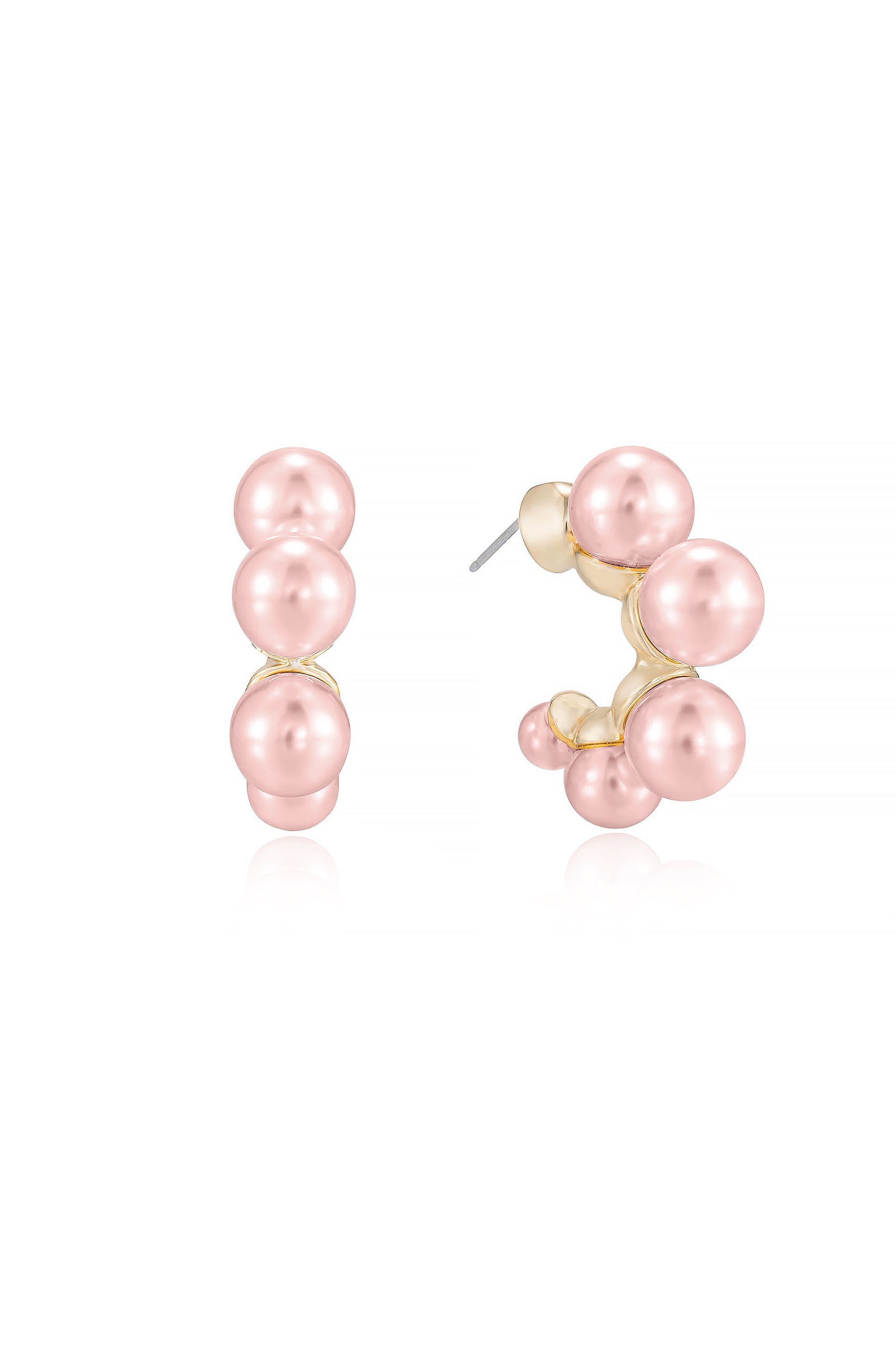 Five Pearls Hoop Earrings - Elegant Dangle Earrings for Women, 925 Sterling Silver Pearl Jewelry | Perfect for Weddings, Parties & Everyday Wear