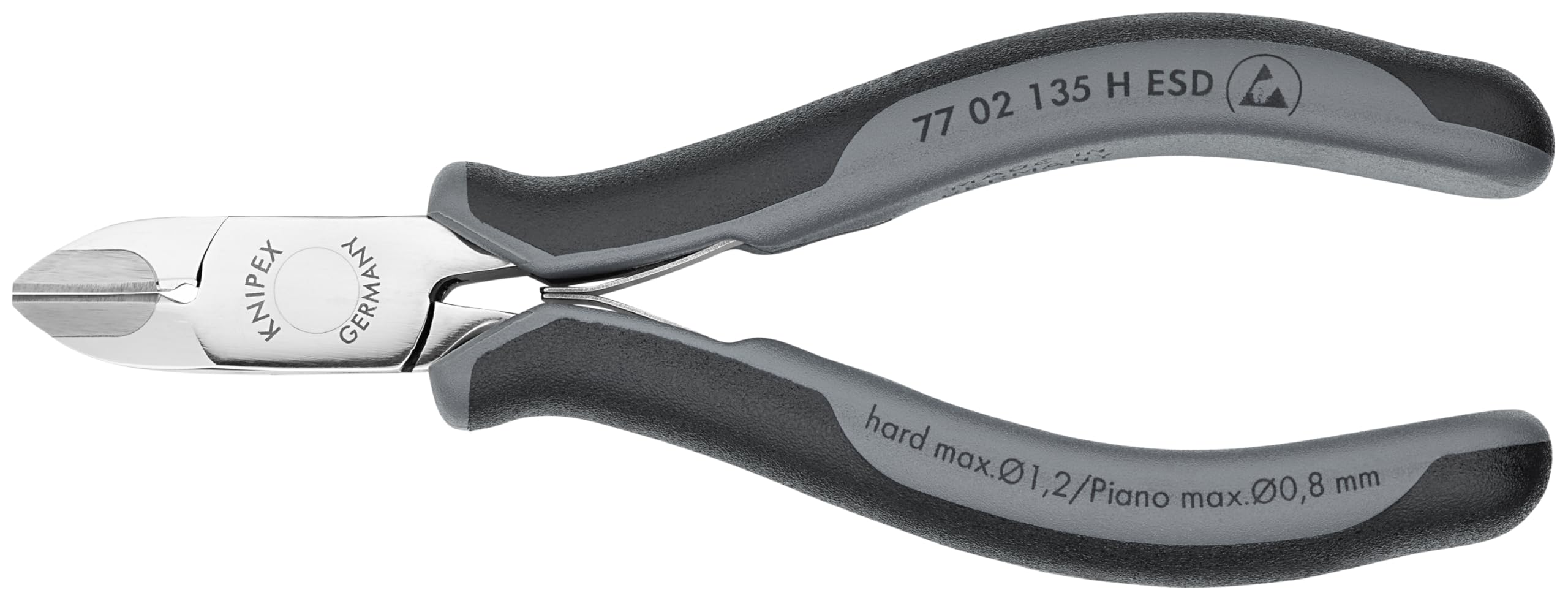 KNIPEX 77 02 135 H ESD Electronics Diagonal Cutters - 5.25-Inch Precision Wire Cutters with Carbide Cutting Edges | Ideal for Electronics Repair, Circuit Board Work & DIY Projects