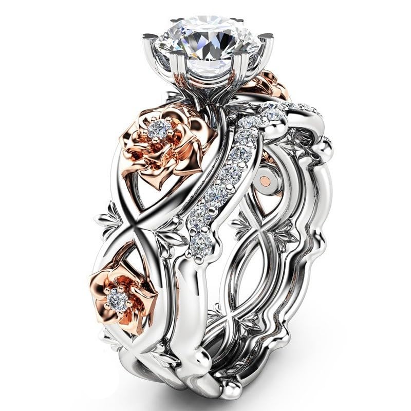 2PC Women's Wedding Ring Sets - Princess Cut Red CZ Engagement & Bridal Rings for Couples, His & Hers Matching Bands, Men's Titanium Wedding Ring - Perfect for Proposals, Anniversaries, and Romantic Occasions