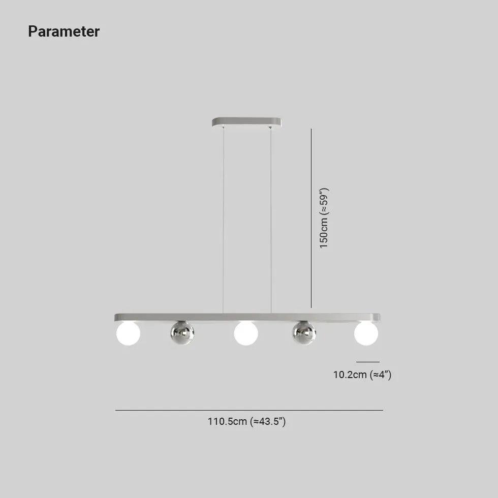 Modern Silver Linear Bar Kitchen Pendant Light - Sleek Minimalist Design for Island Counter Dining Room Lighting - Perfect for Kitchens, Dining Areas, and Contemporary Home Decor