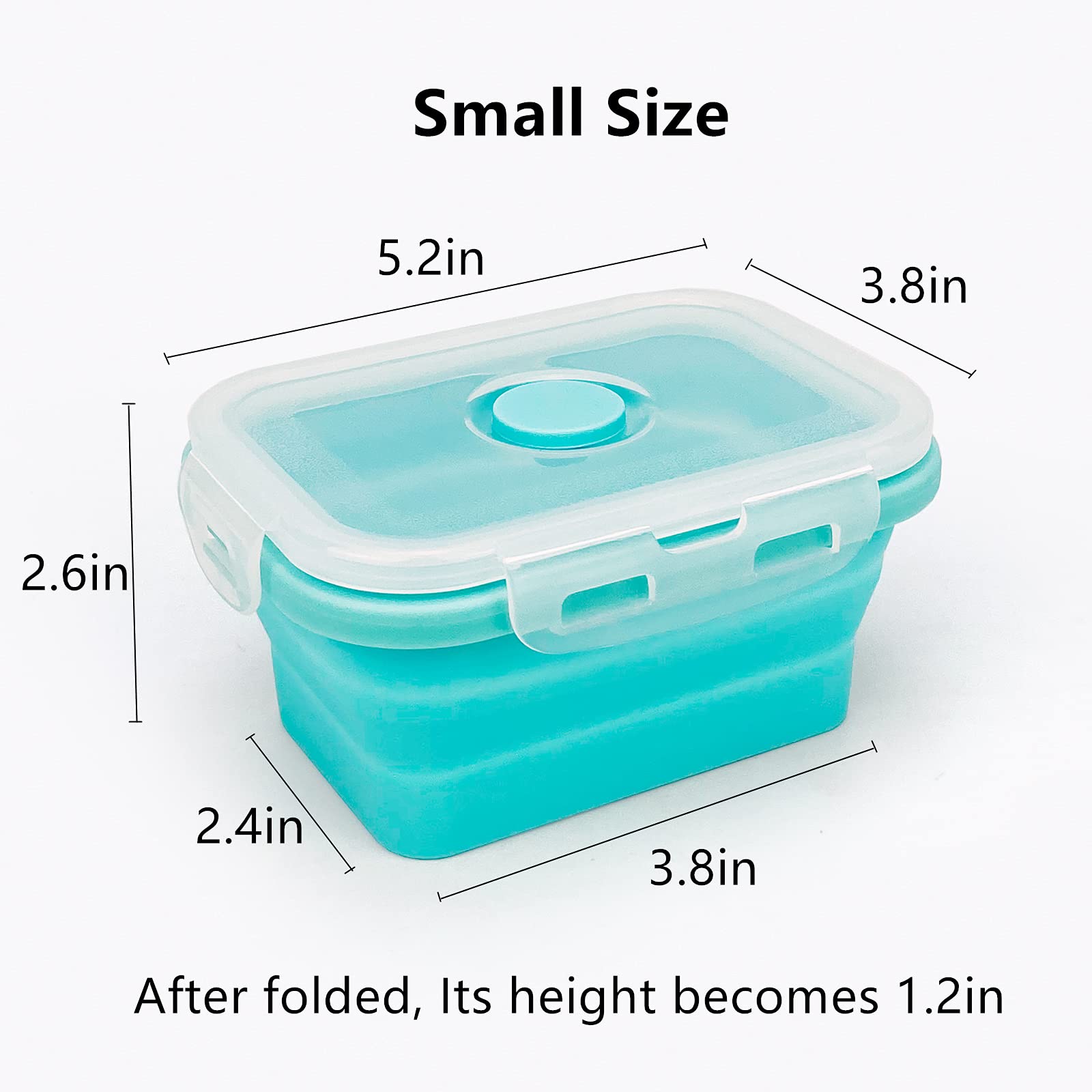 CCyanzi 3-Piece Collapsible Food Storage Containers with Lids - BPA-Free Silicone Lunch Box Set | Microwave, Freezer & Dishwasher Safe | Space Saving for Kitchen, Office, Camping & Travel (Blue)