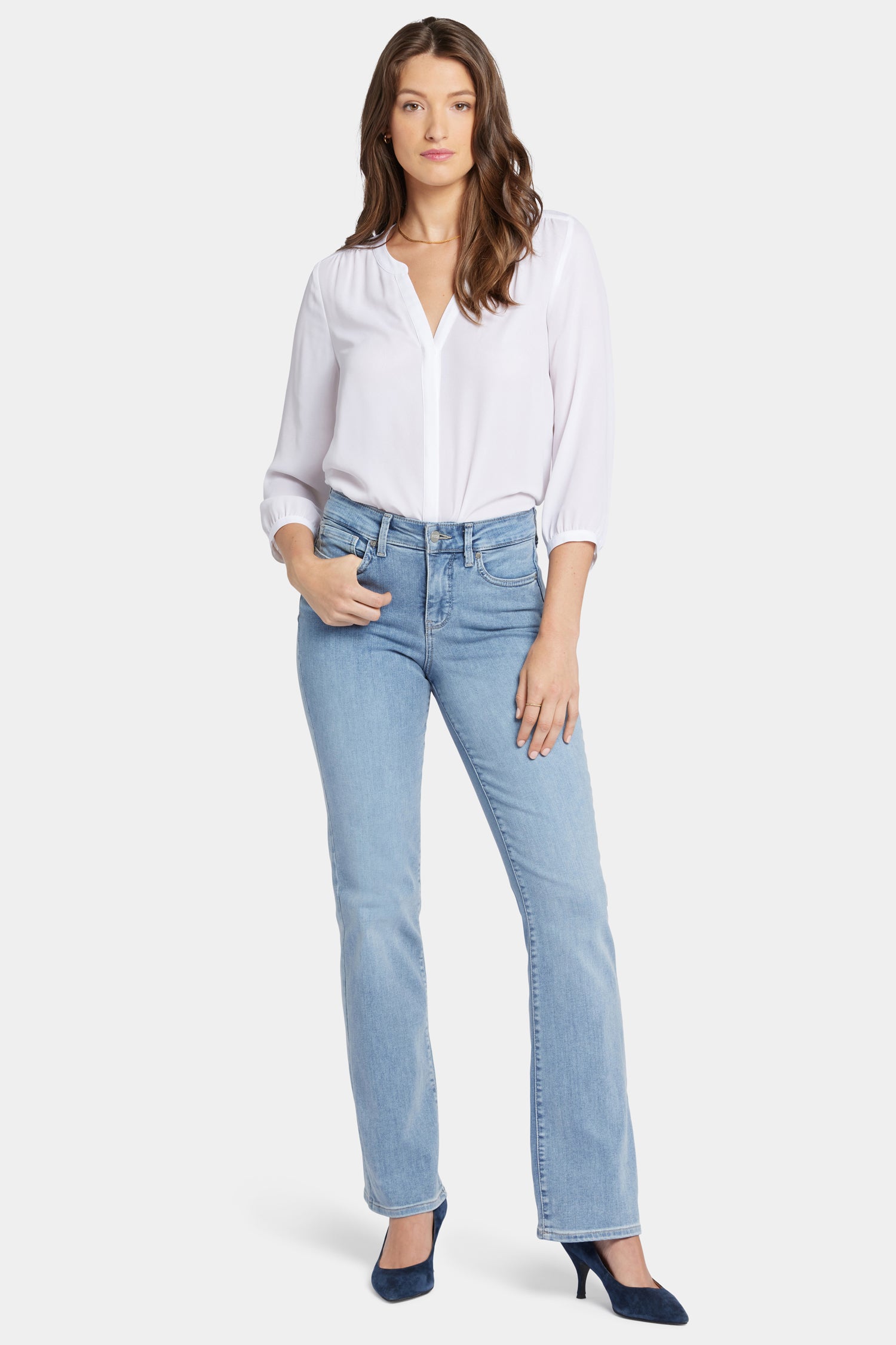 Blake Slim Flared Jeans for Petite Women - Stretch Denim Skinny Bootcut Pants for Casual Wear & Night Out