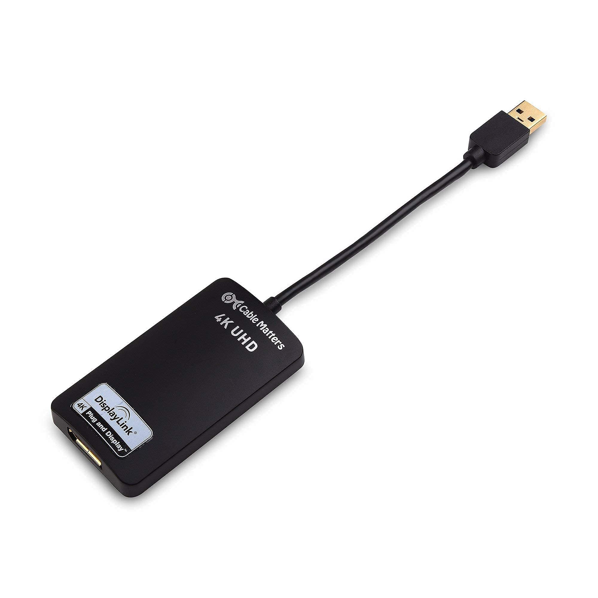 Cable Matters USB 3.0 to DisplayPort Adapter 4K - Ultra Mini USB Hub with 4 Ports for Windows PC, Laptop, Monitor - Perfect for Home Office, Gaming & Multi-Screen Setup | Ideal for Video Editing, Remote Work & Dual Monitor Productivity