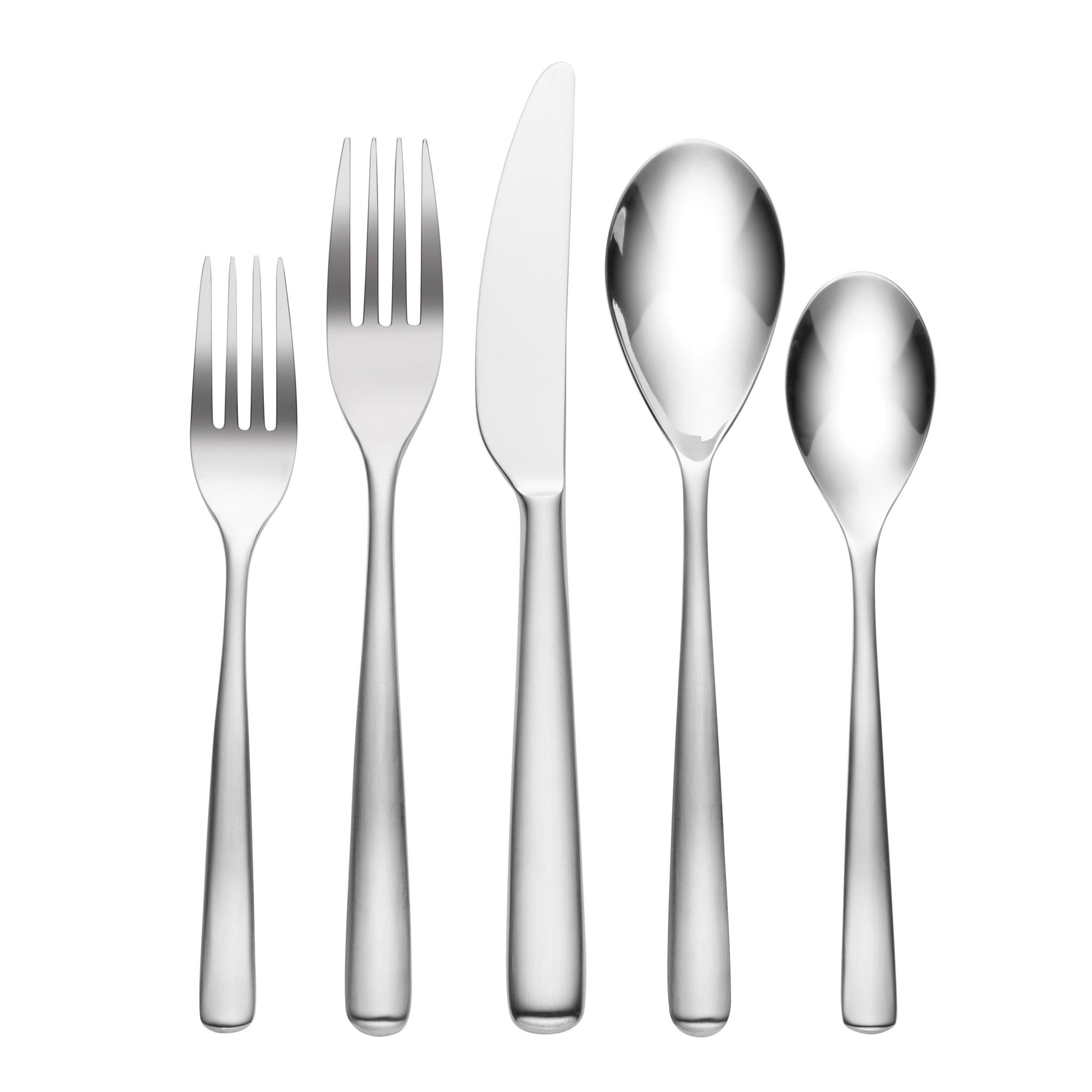 Ella Satin Fade 20-Piece Flatware Set - Stainless Steel Silverware Set for 4 - Elegant Dinnerware for Formal Dining, Wedding Registry & Holiday Entertaining